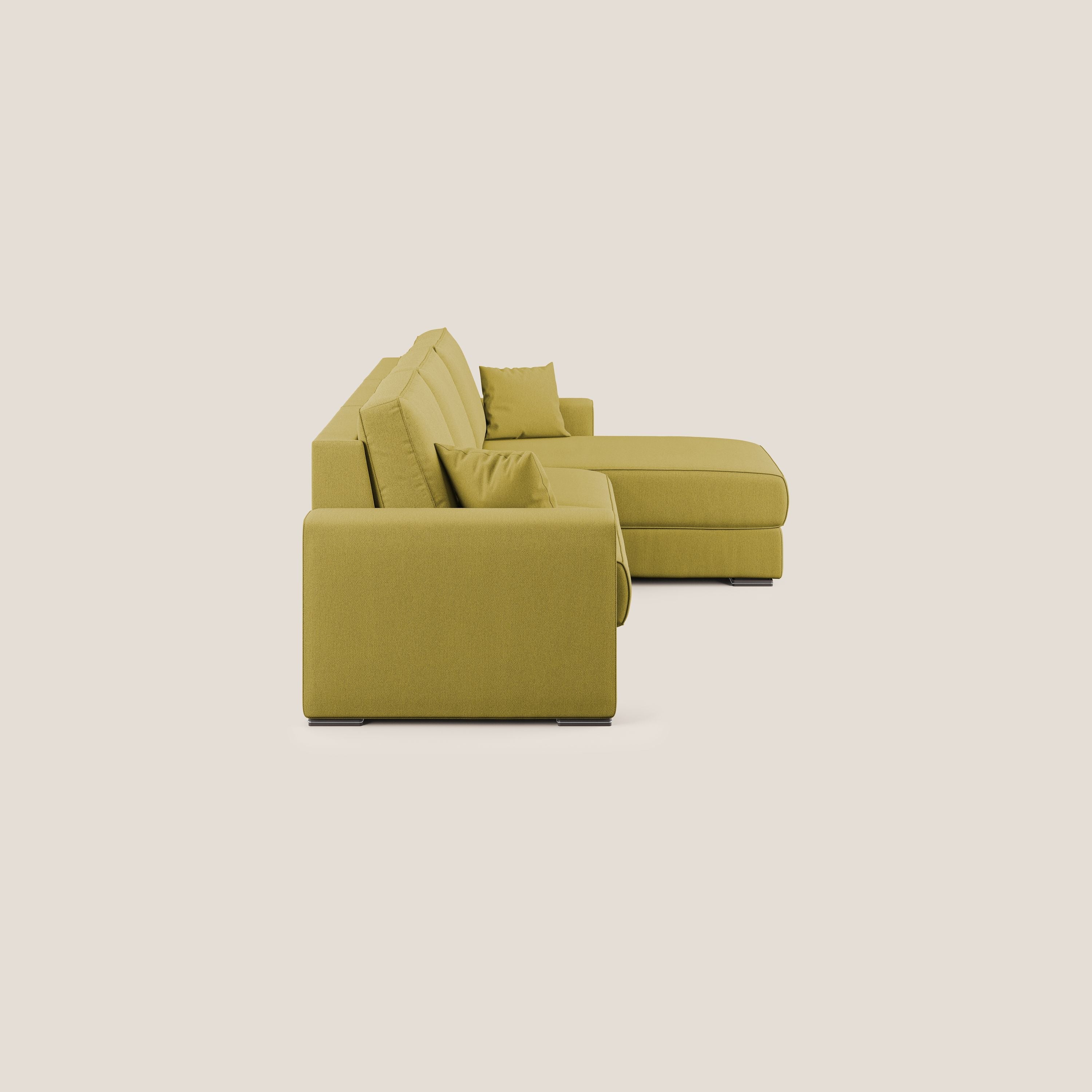 Dream Divano letto angolare in tessuto smacchiabile T05 giallo - divani.store