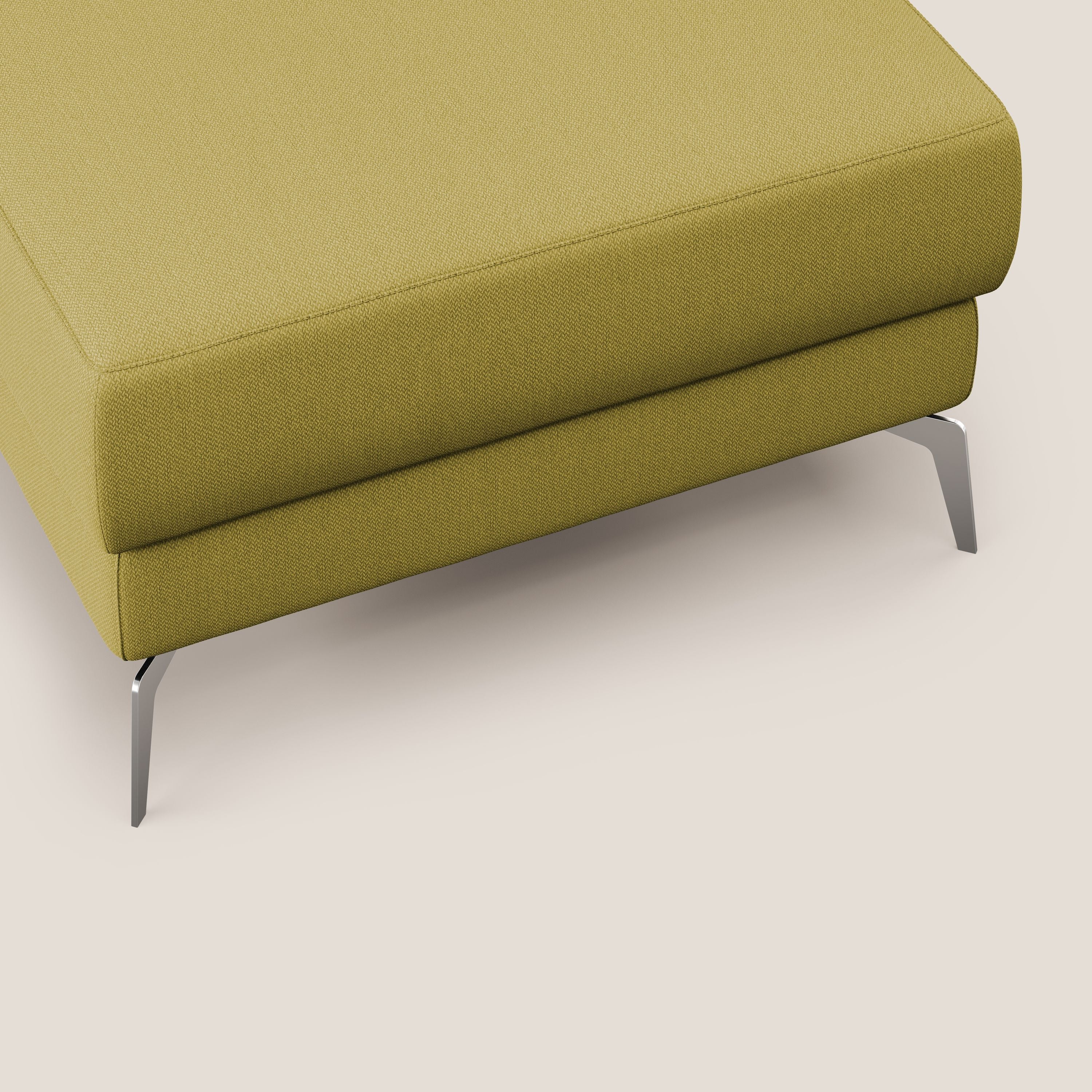 Star Pouf con piedini alti in tessuto smacchiabile T05 giallo - divani.store