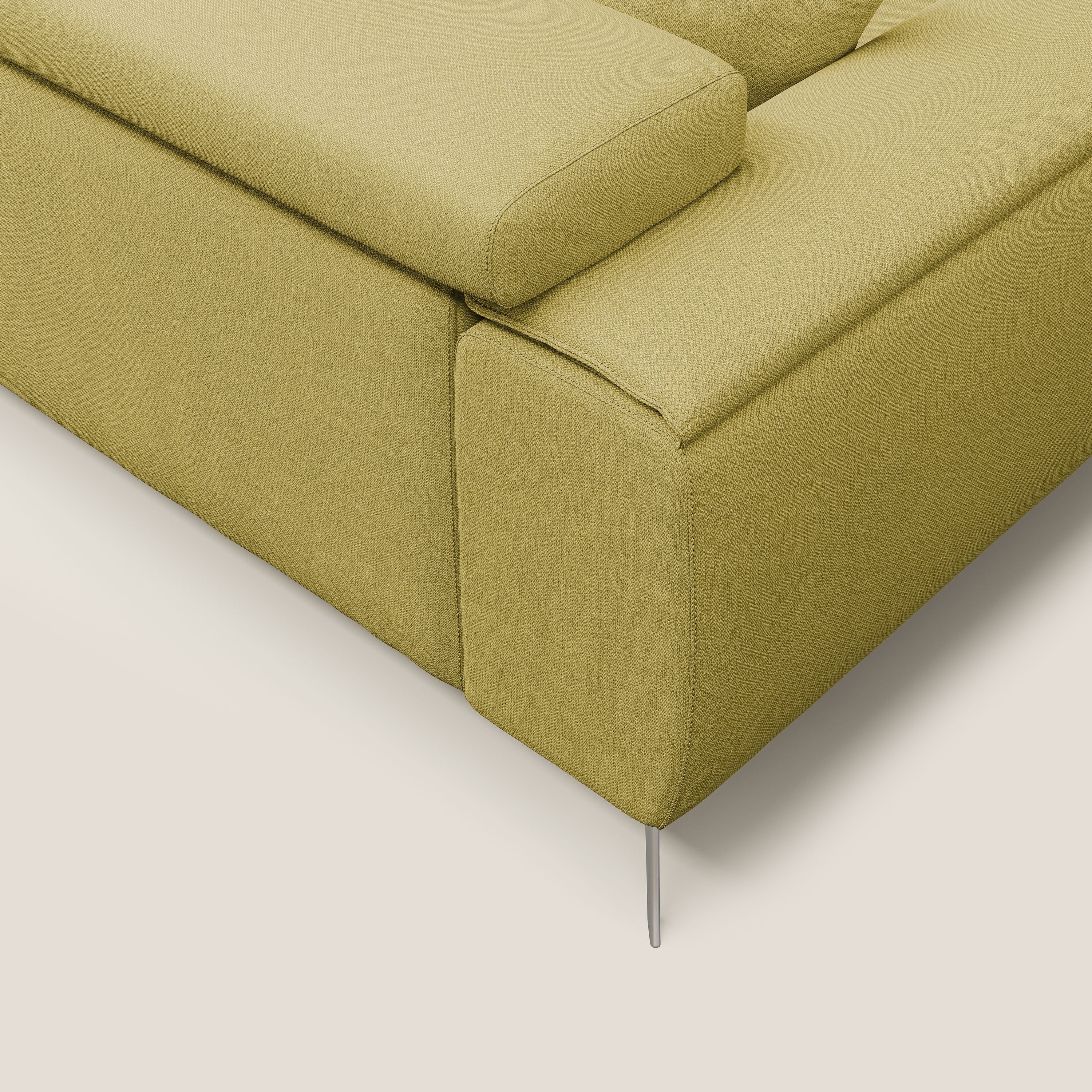 Fusion divano con sedute allungabili in tessuto smacchiabile T05 giallo - divani.store