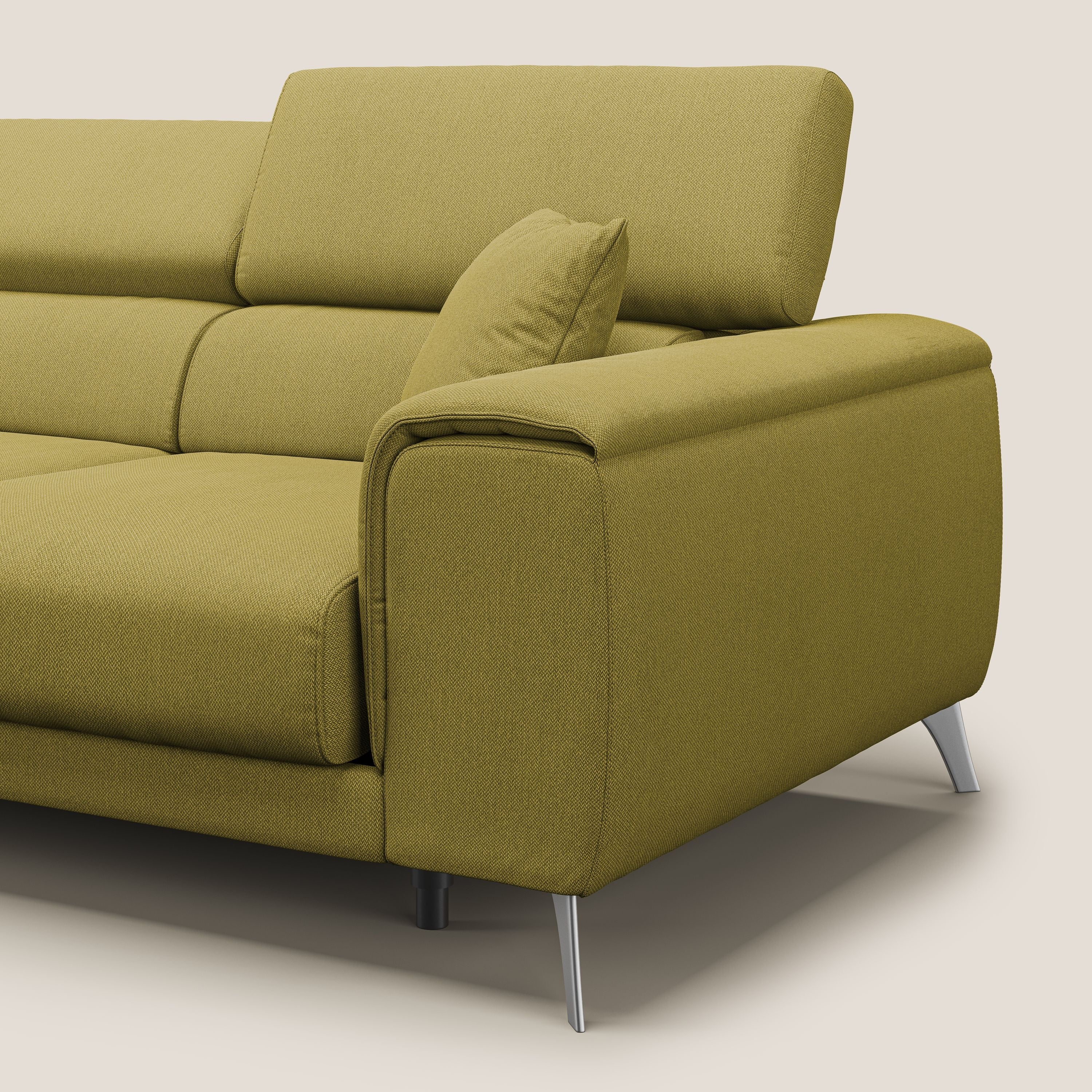 Fusion divano con 3 sedute allungabili in tessuto smacchiabile T05 giallo - divani.store