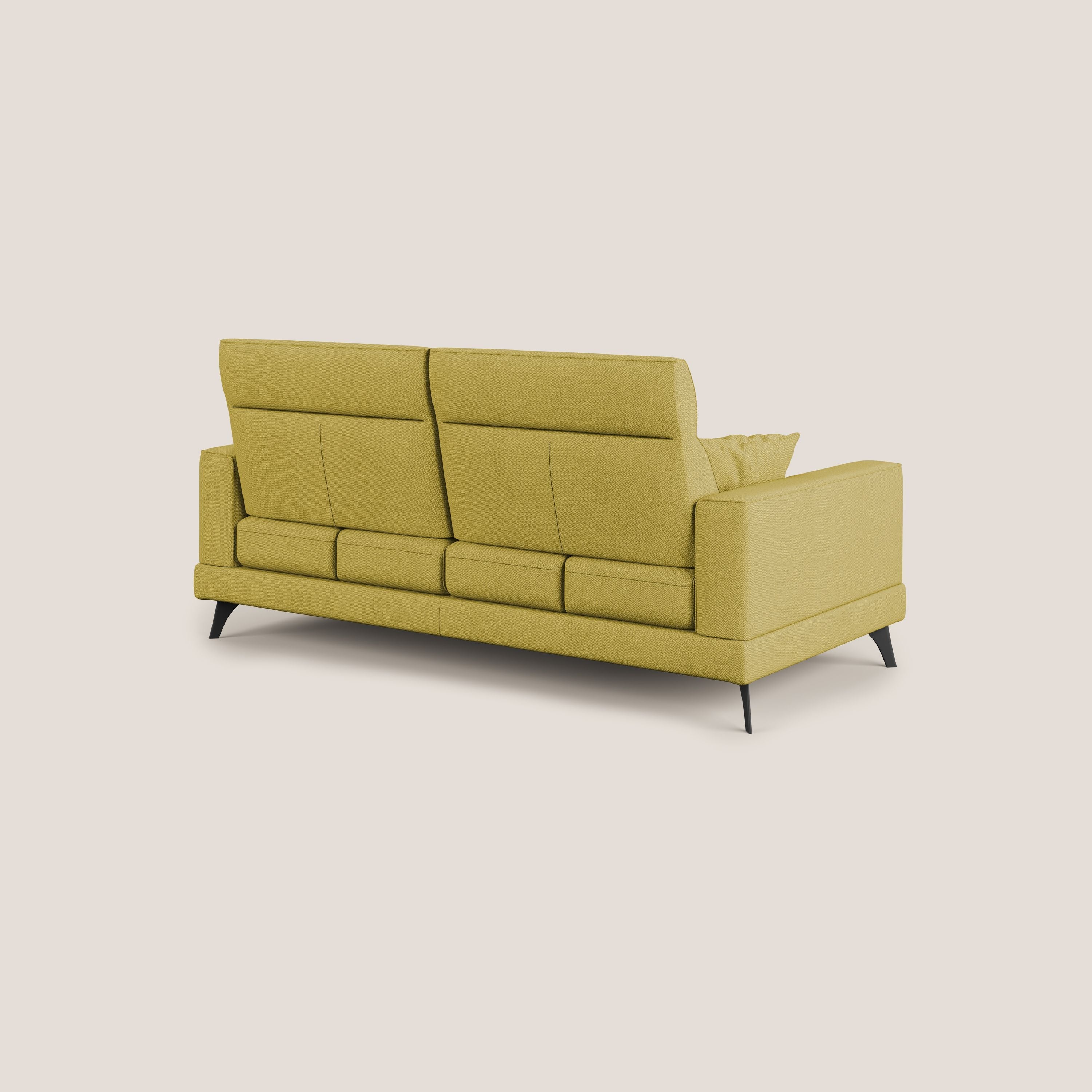 Slide Divano con schienali traslanti e poggiatesta in tessuto smacchiabile T05 giallo - divani.store