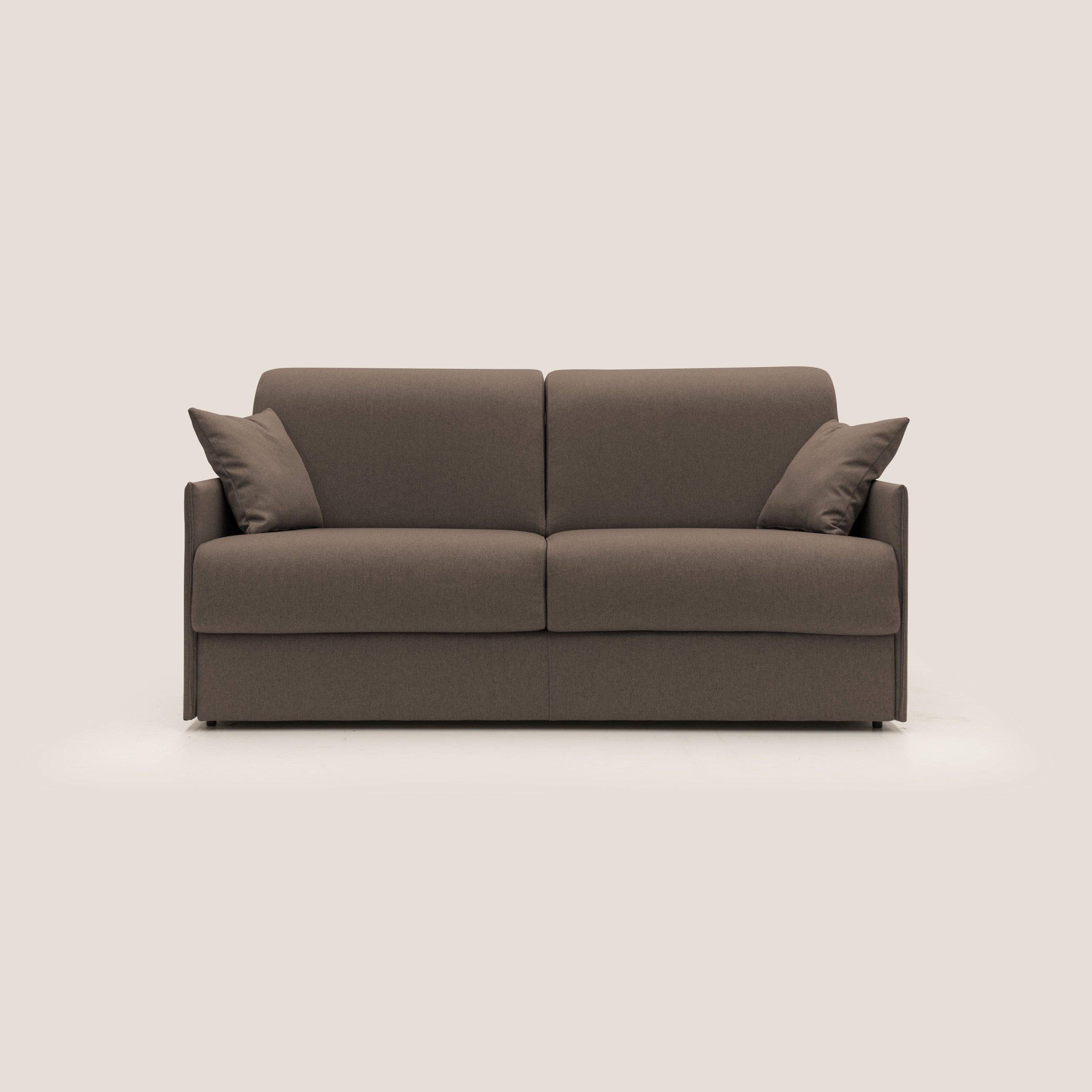 Evans Divano letto matrimoniale in tessuto impermeabile T13 marrone - divani.store