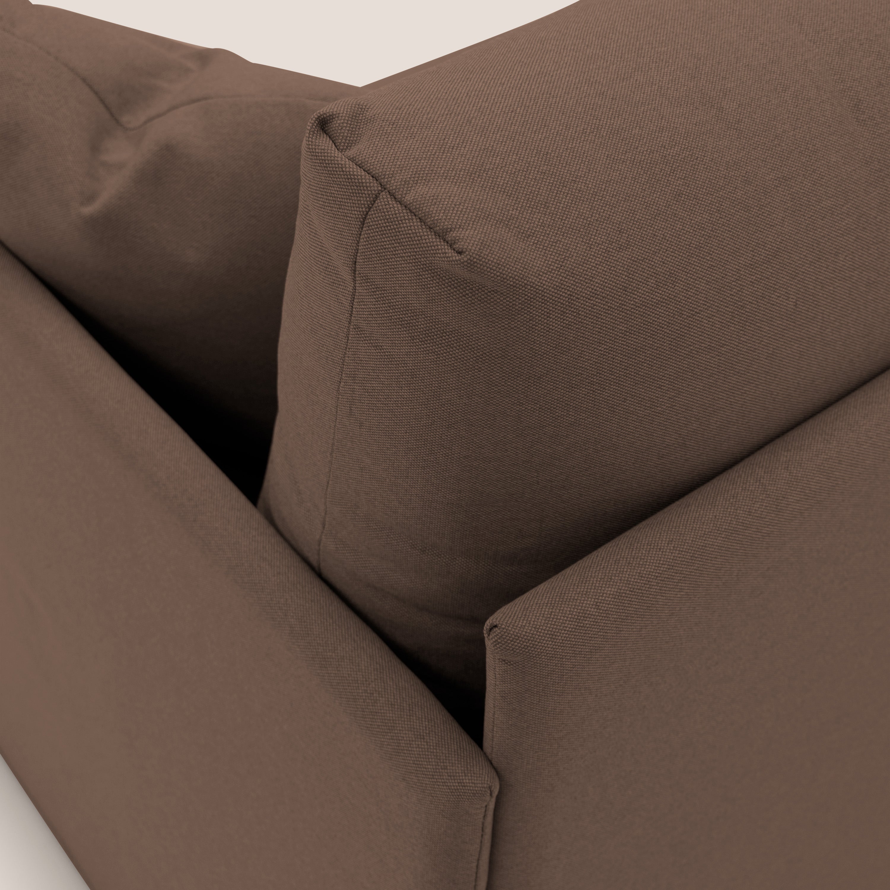 Brera Divano duplex con doppio letto in tessuto simil cotone impermeabile T13 marrone - divani.store