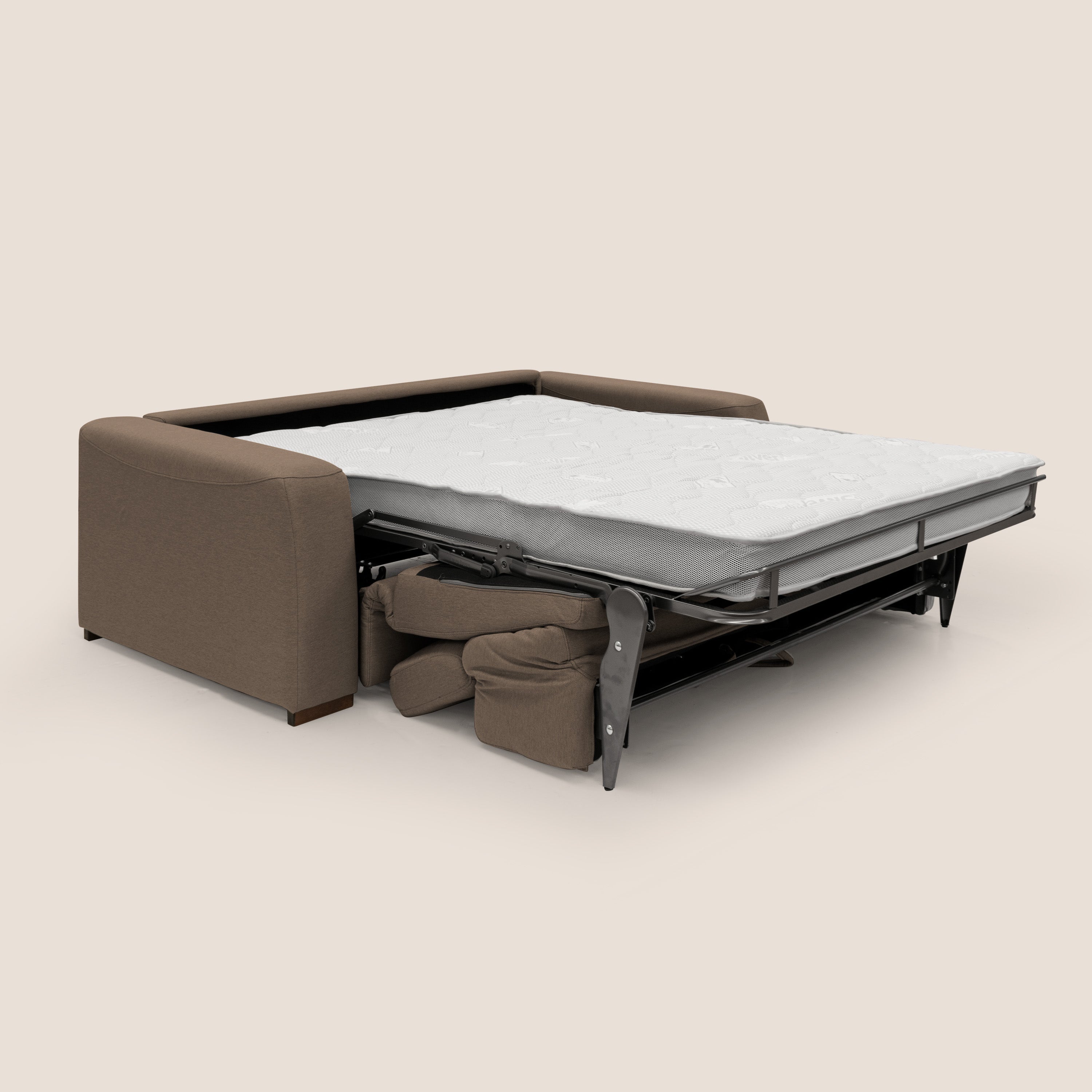 Poseidon divano letto + relax elettrico in tessuto smacchiabile impermeabile T05 marrone - divani.store