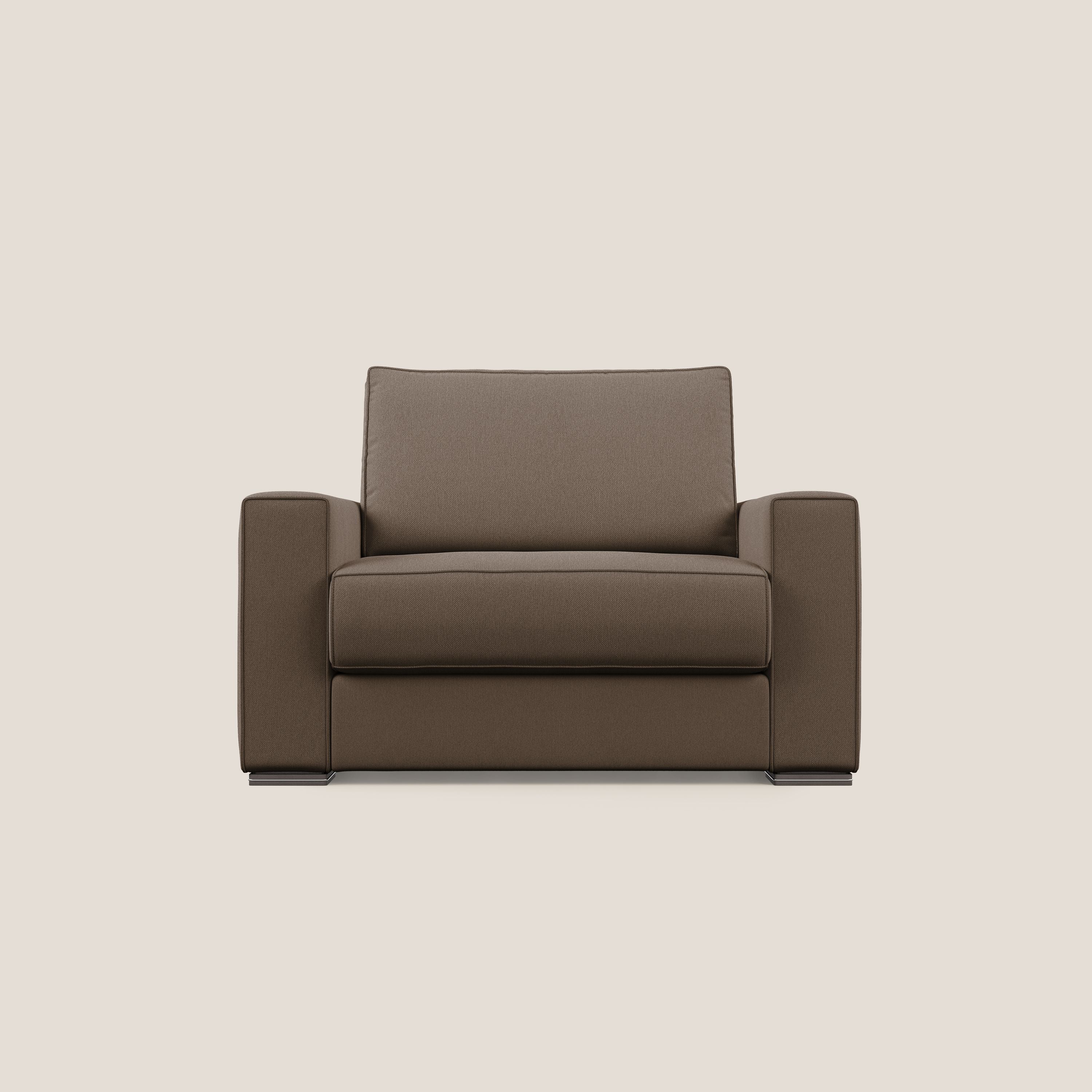 Dream poltrona letto in tessuto smacchiabile T05 marrone - divani.store
