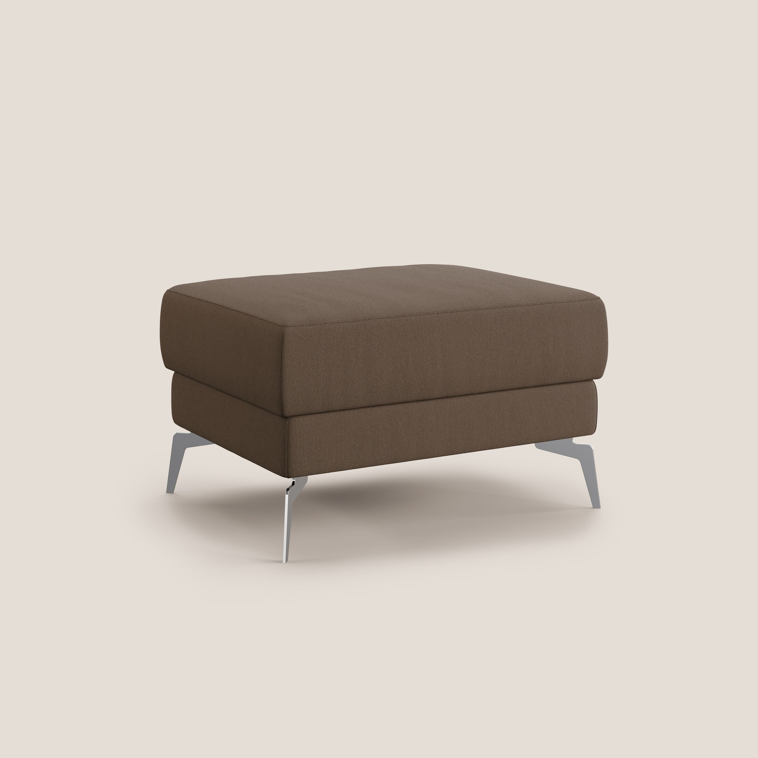 Star Pouf con piedini alti in tessuto smacchiabile T05 marrone - divani.store