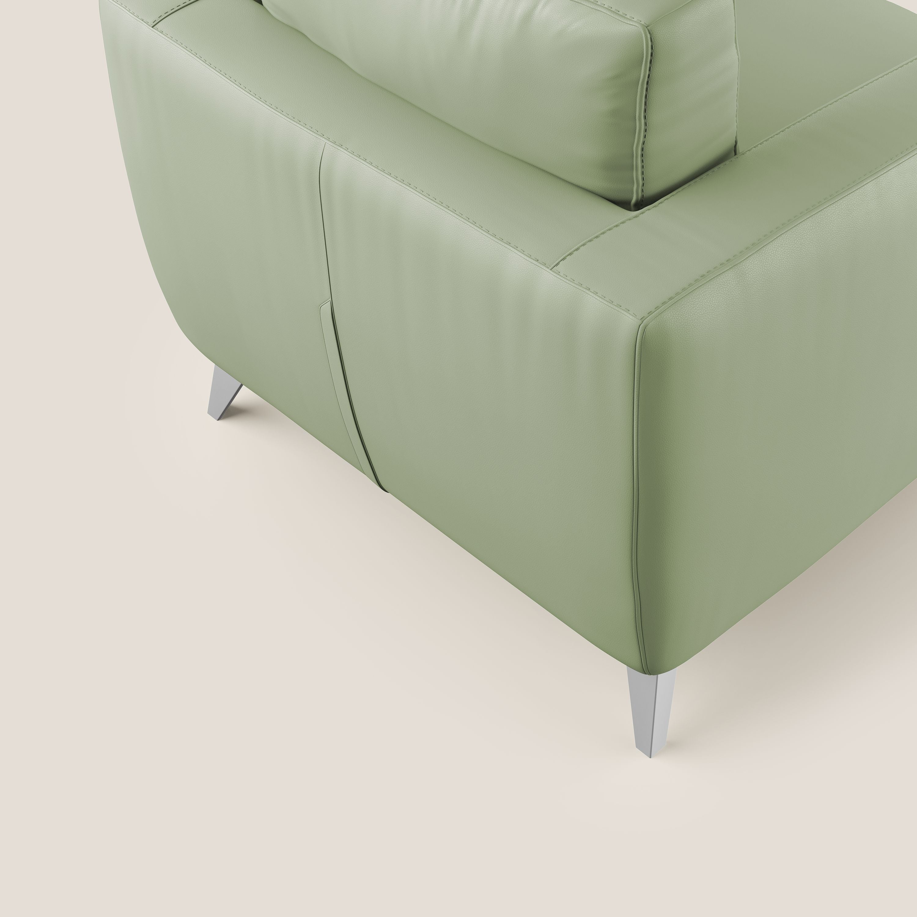 Orione Poltroncina in ecopelle moderna e impermeabile T04 verde - divani.store