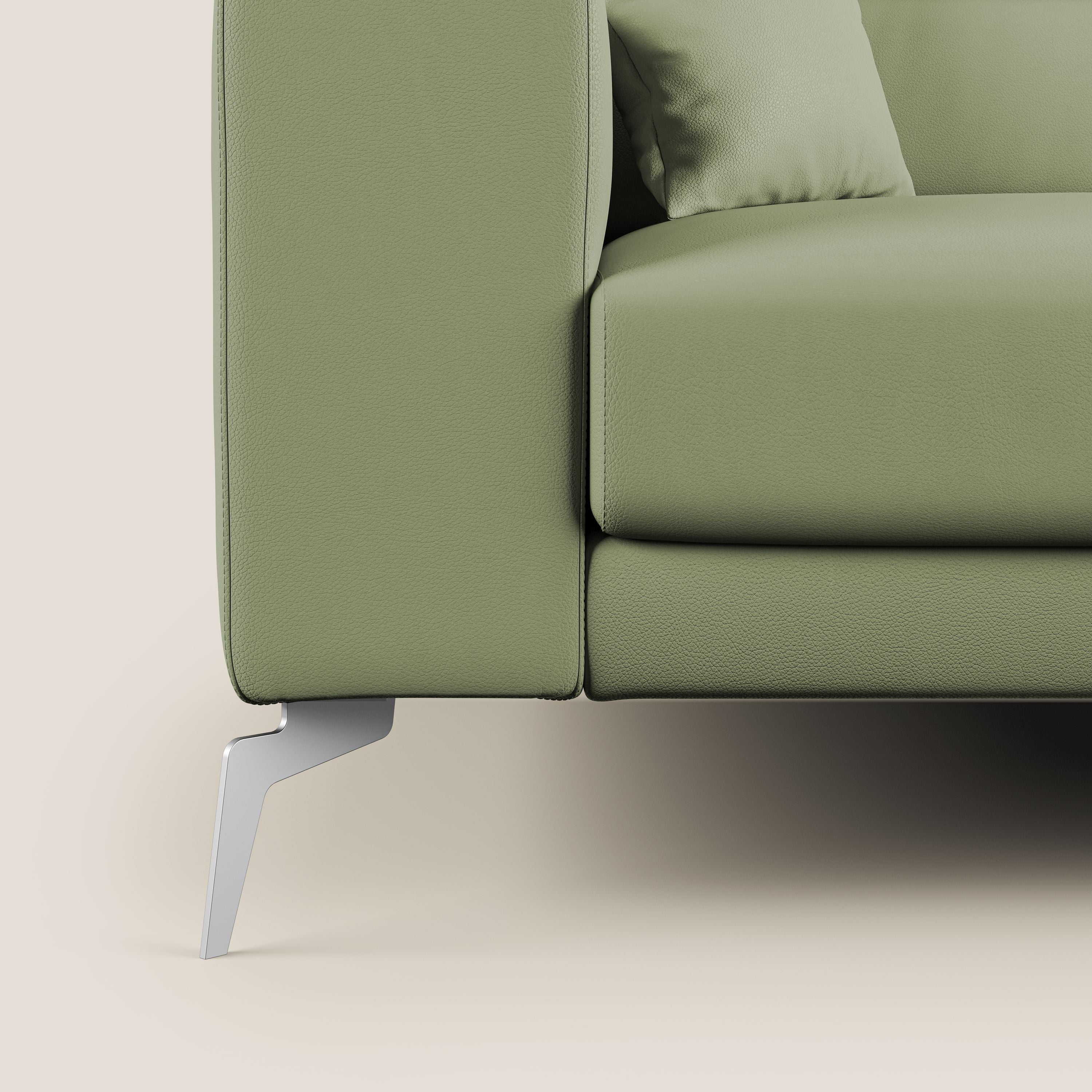 Blade Divano moderno con poggiatesta reclinabili in Ecopelle T04 verde - divani.store