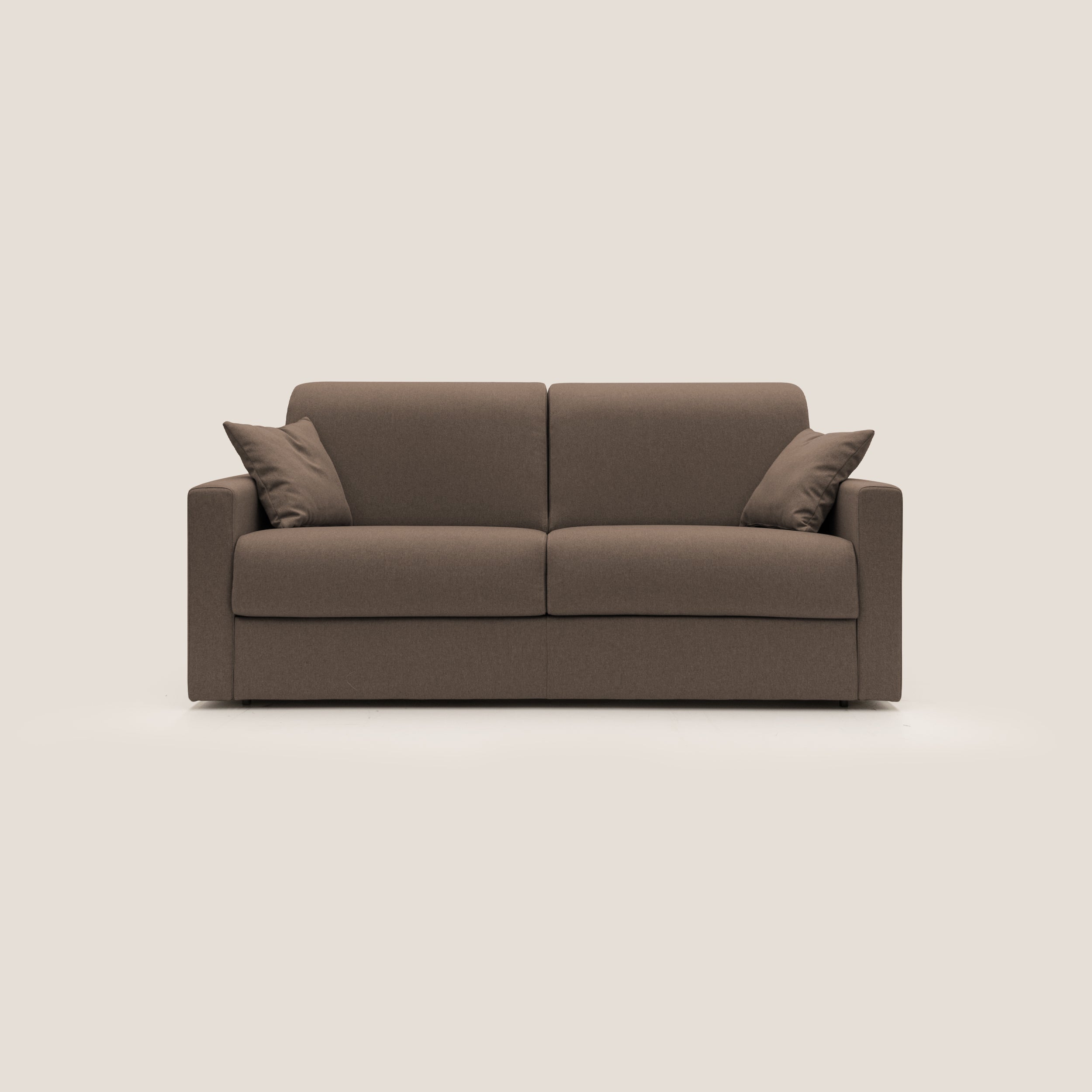 Chris Divano letto matrimoniale in tessuto impermeabile T13 marrone - divani.store
