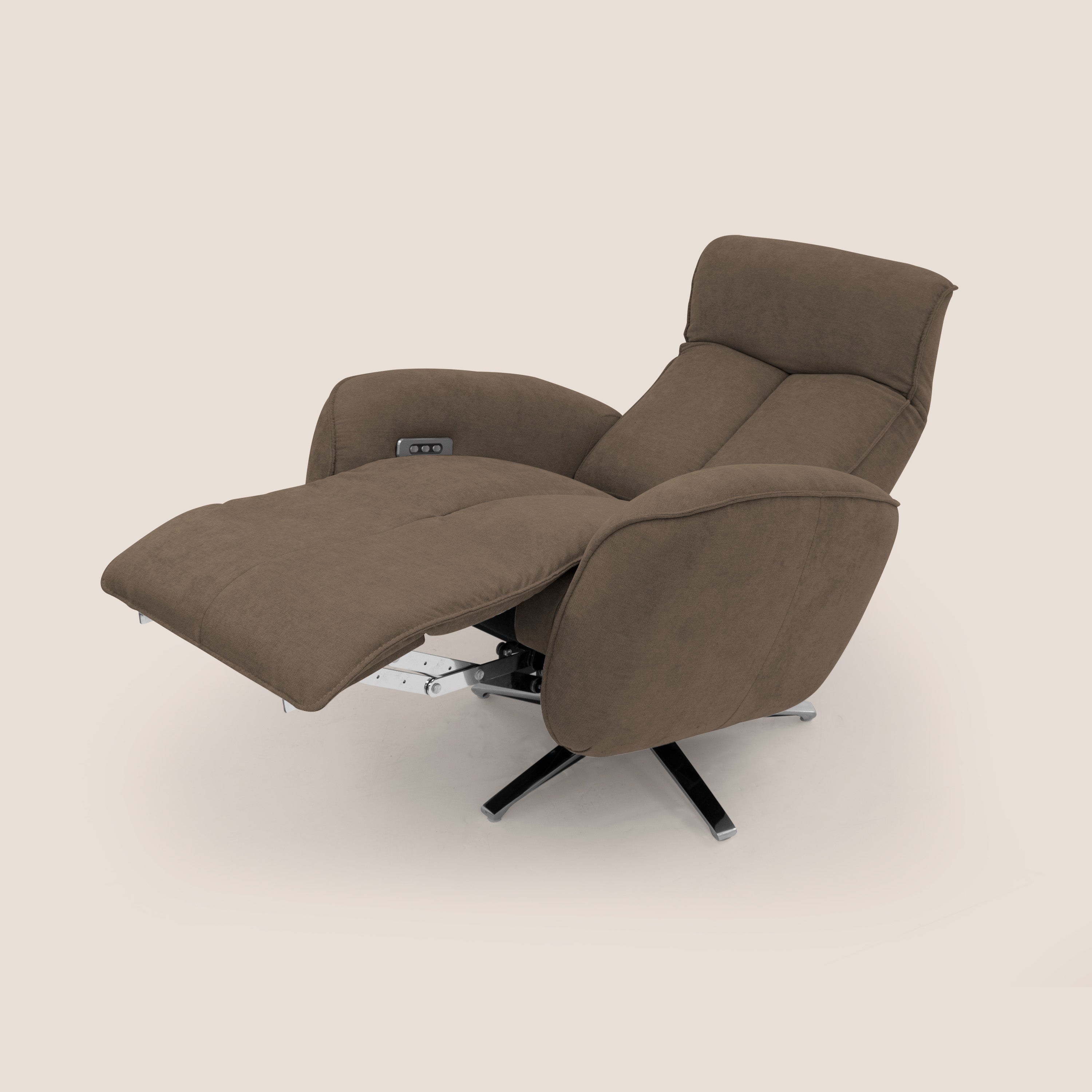 EVA Poltroncina RELAX in morbido tessuto impermeabile T02 marrone - divani.store