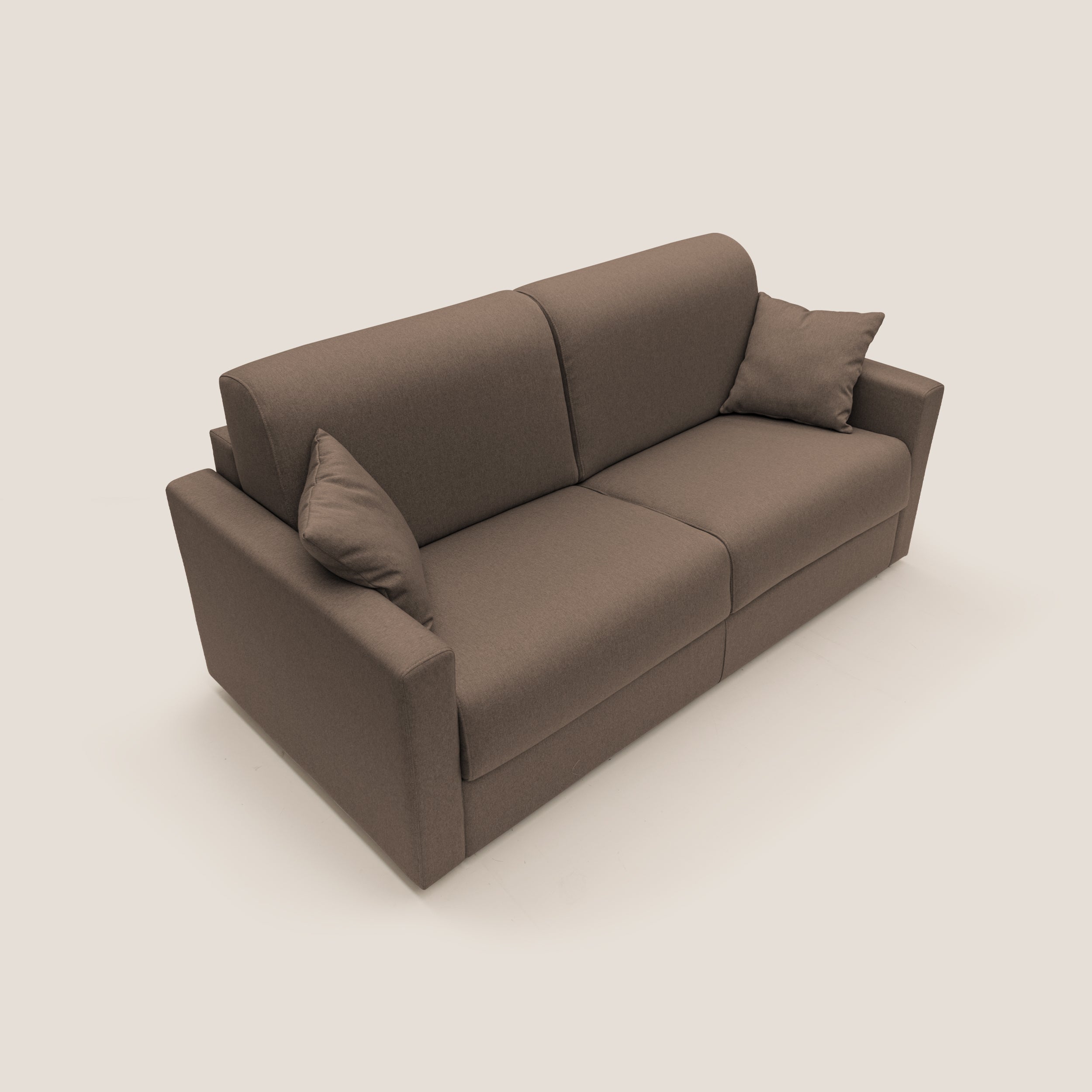 Chris Divano letto matrimoniale in tessuto impermeabile T13 marrone - divani.store