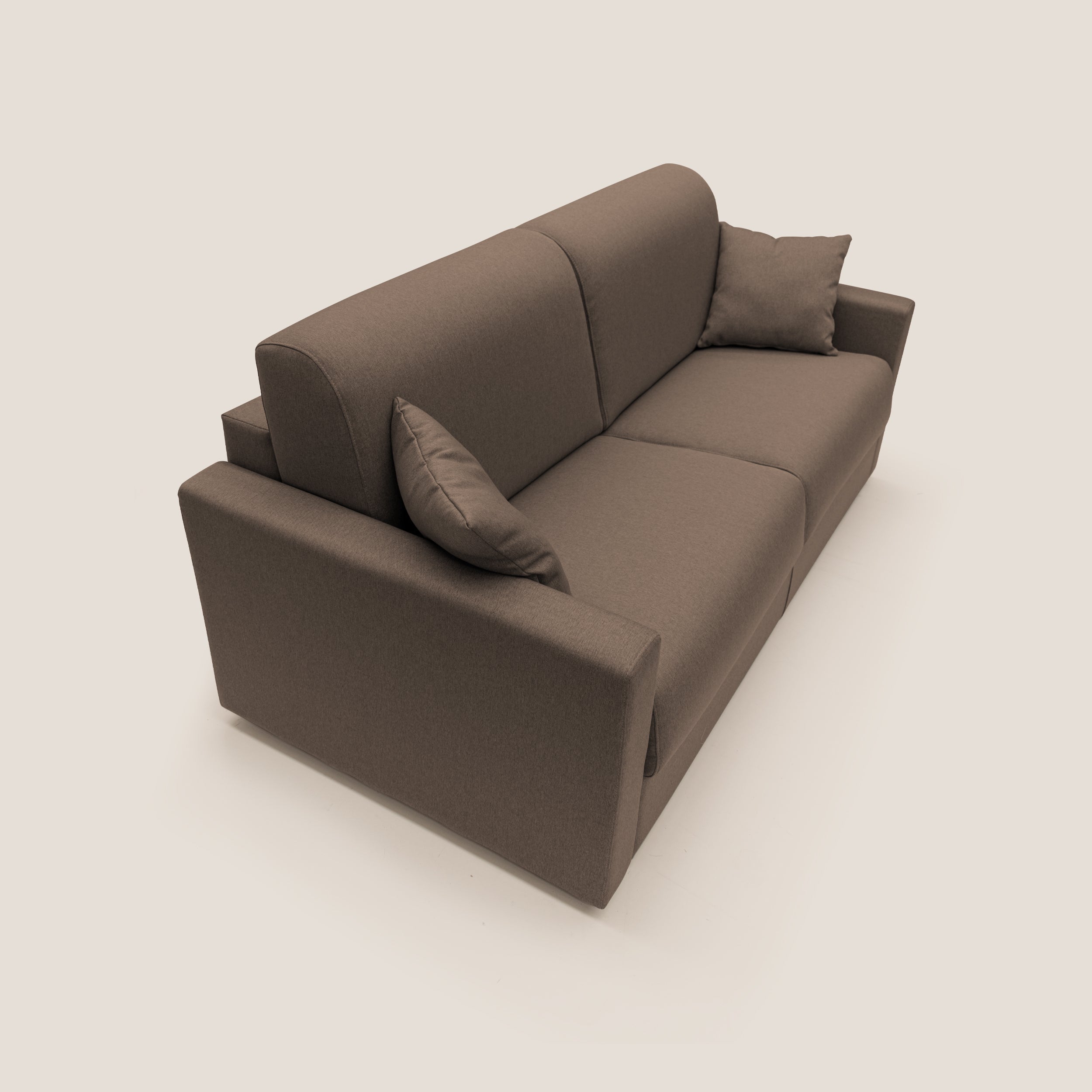 Chris Divano letto matrimoniale in tessuto impermeabile T13 marrone - divani.store