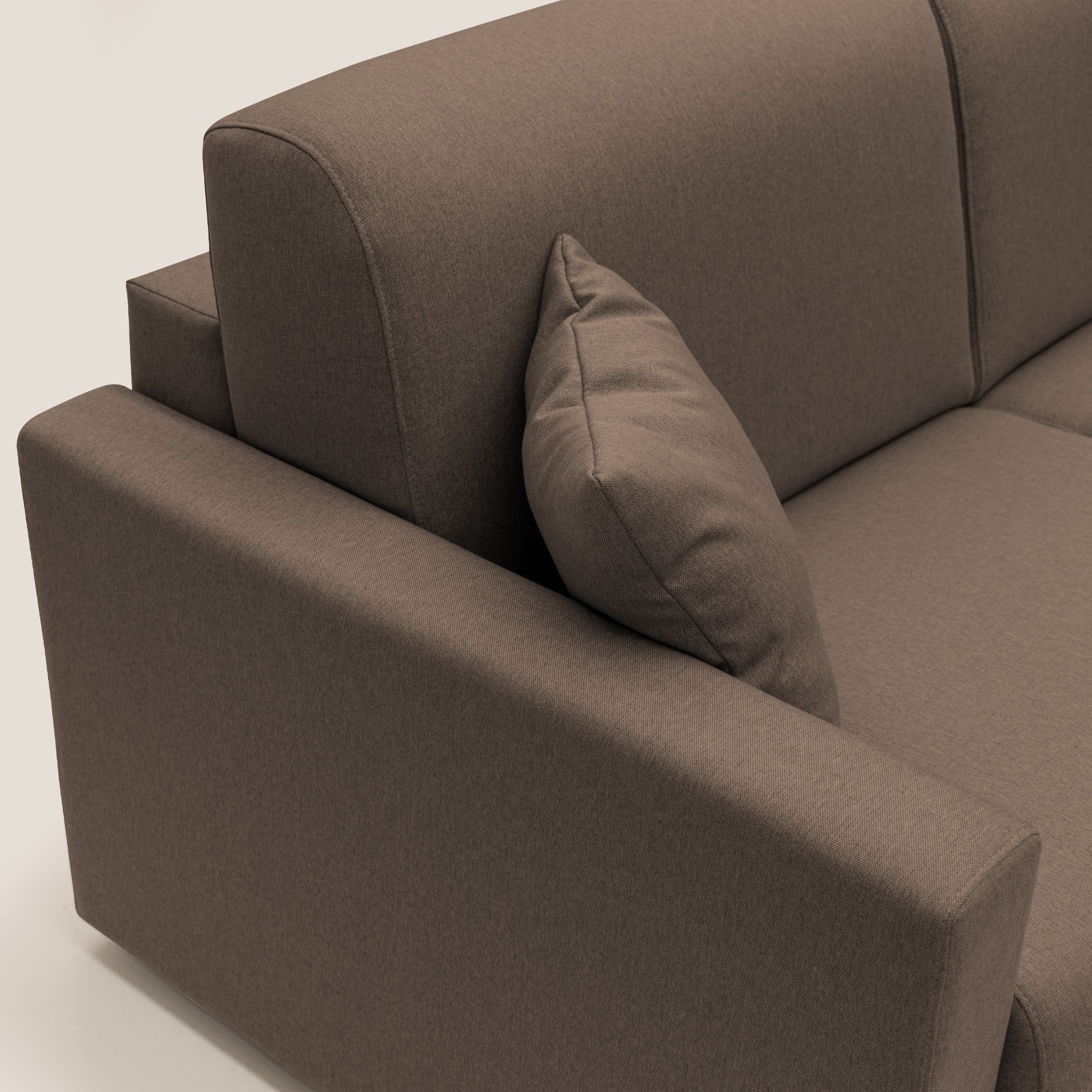 Chris Divano letto matrimoniale in tessuto impermeabile T13 marrone - divani.store