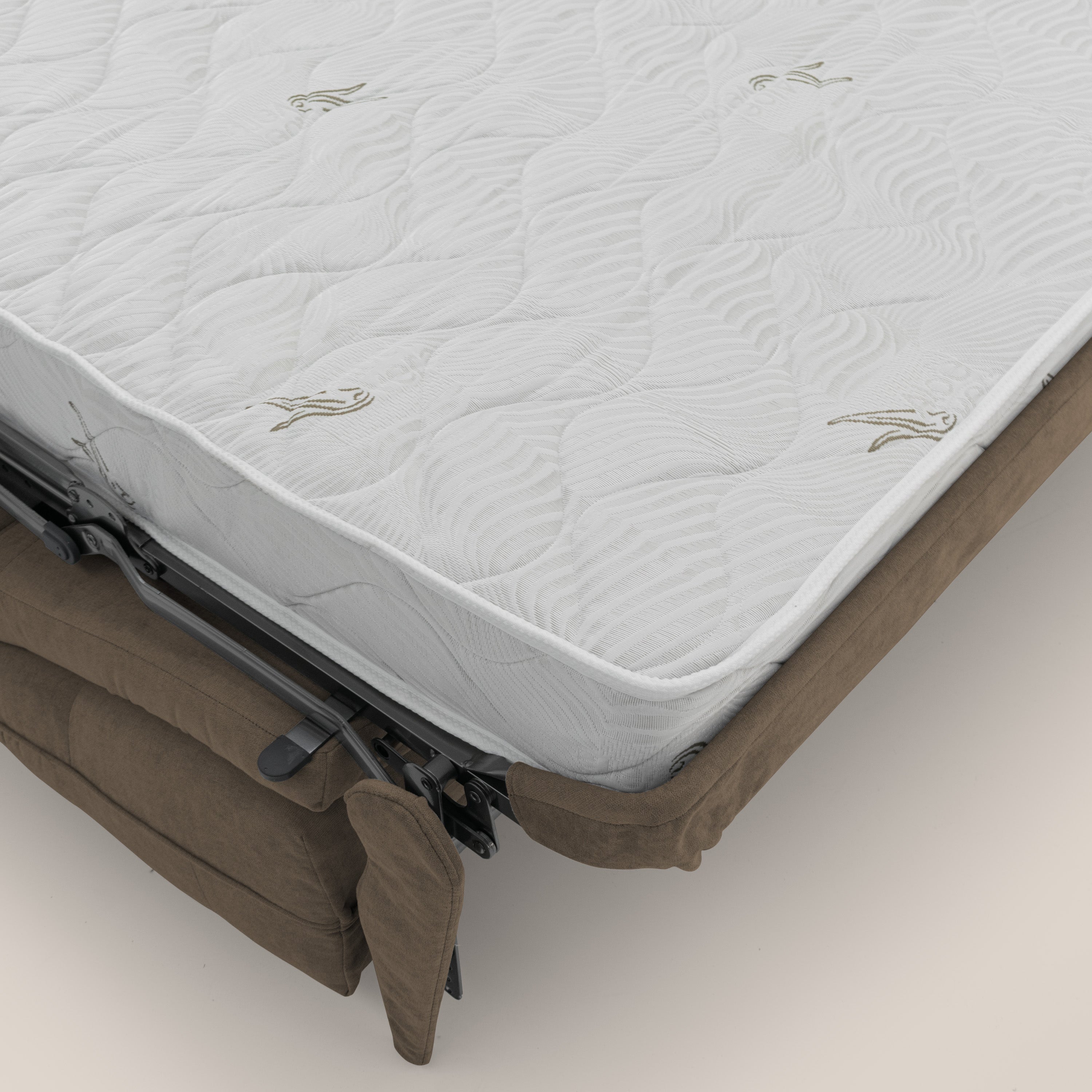 Zeus divano letto angolare con materasso H18 cm pouf mobile in tessuto impermeabile T02 - divani.store