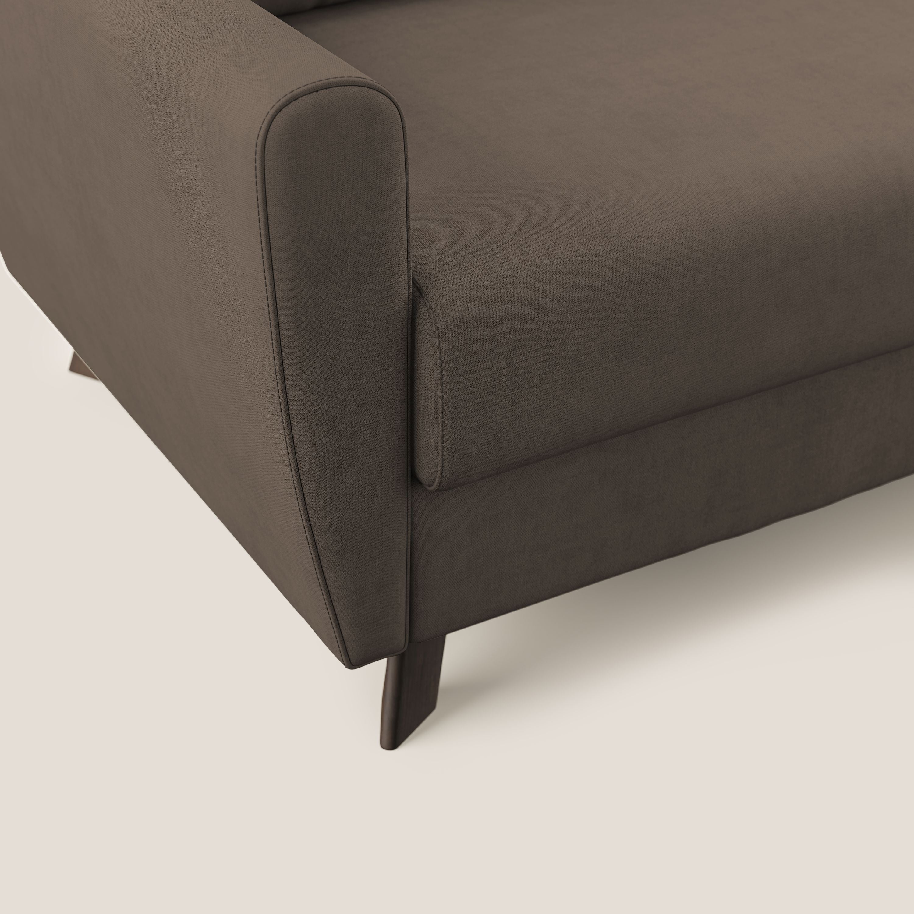 Callisto Divano letto matrimoniale in tessuto morbido impermeabile T02 marrone - divani.store