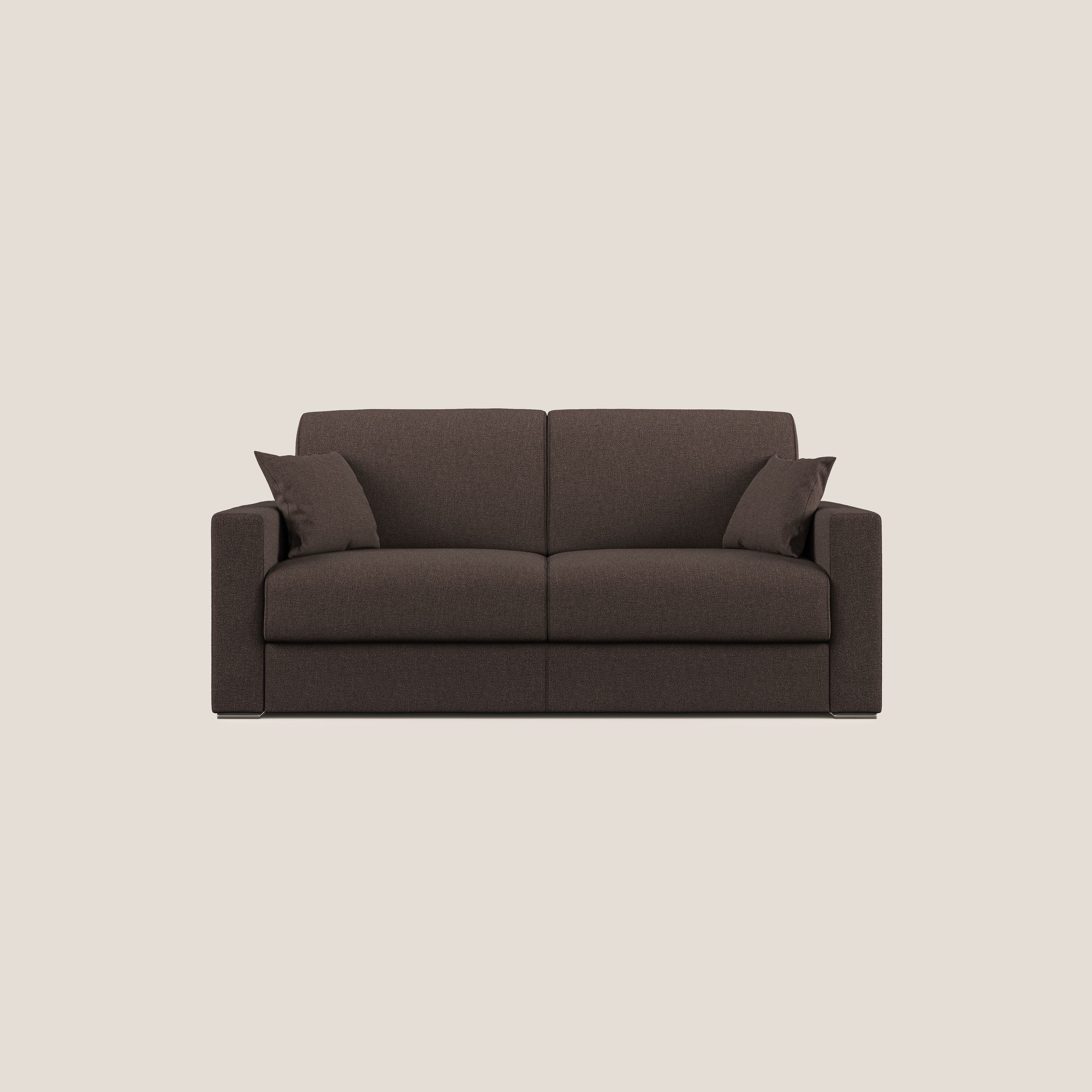 Best Divano letto matrimoniale in tessuto smacchiabile QuickClean T08 marrone - divani.store