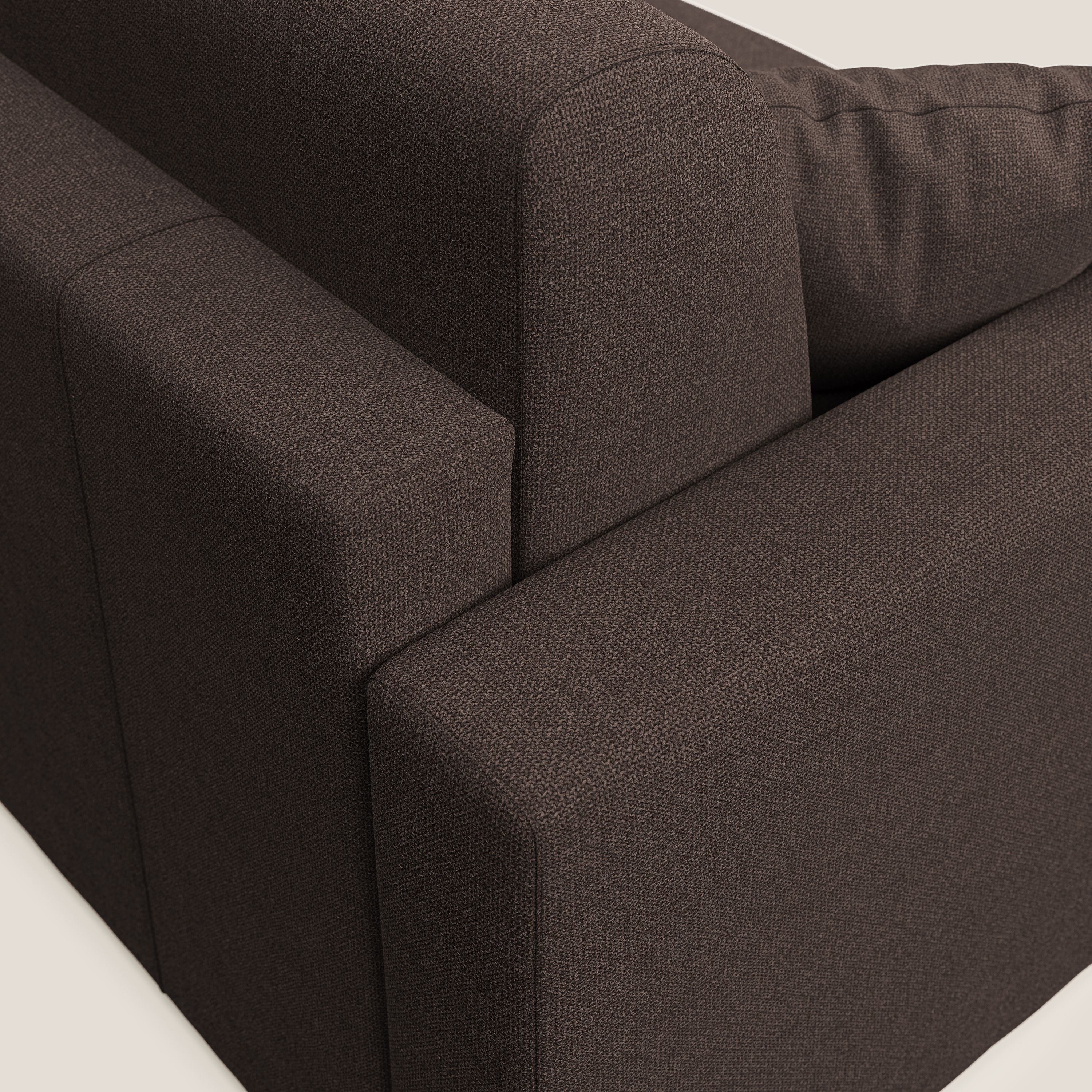 Best Divano letto angolare con penisola in tessuto smacchiabile QuickClean T08 marrone - divani.store