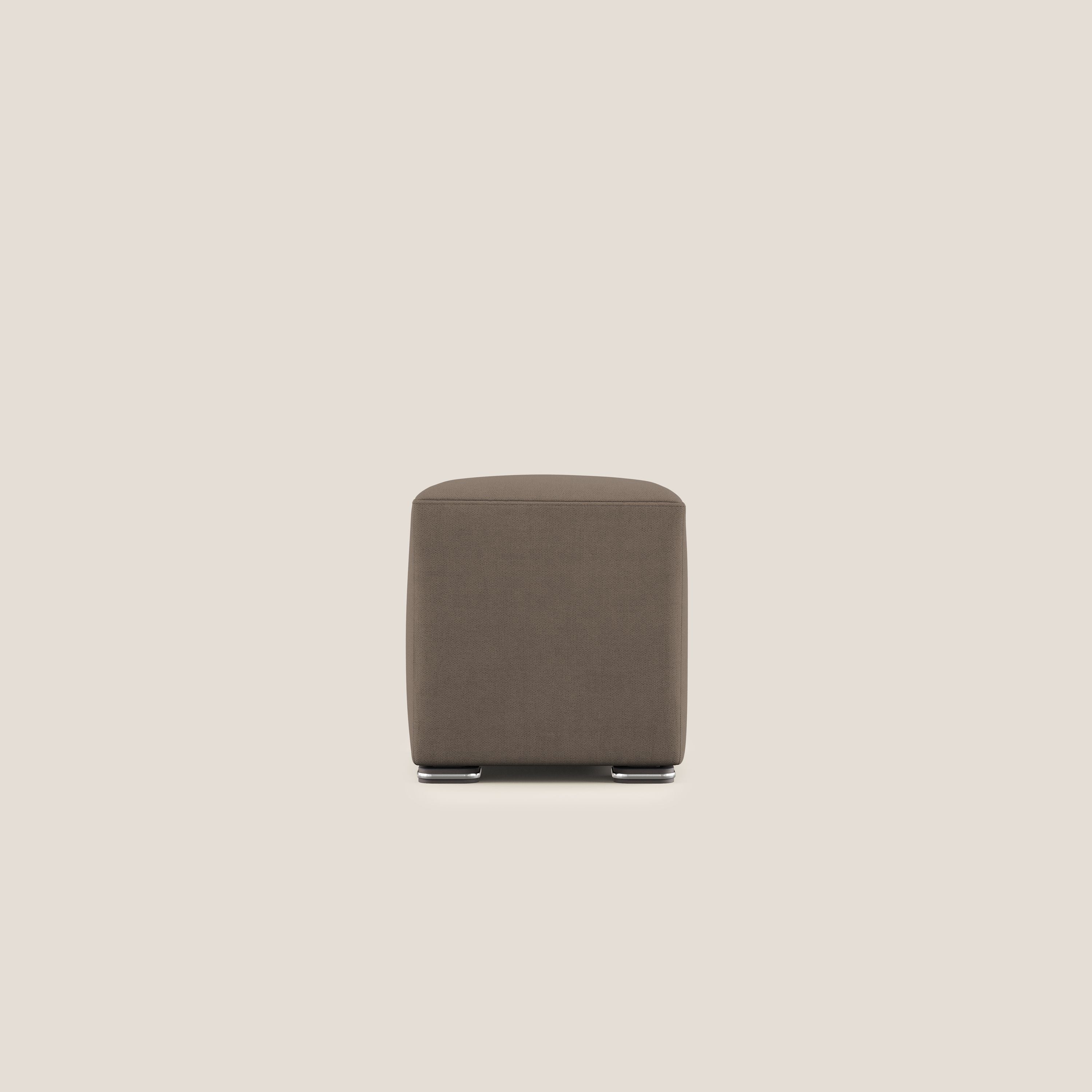 Cube pouf in tessuto morbido impermeabile T02 marrone - divani.store