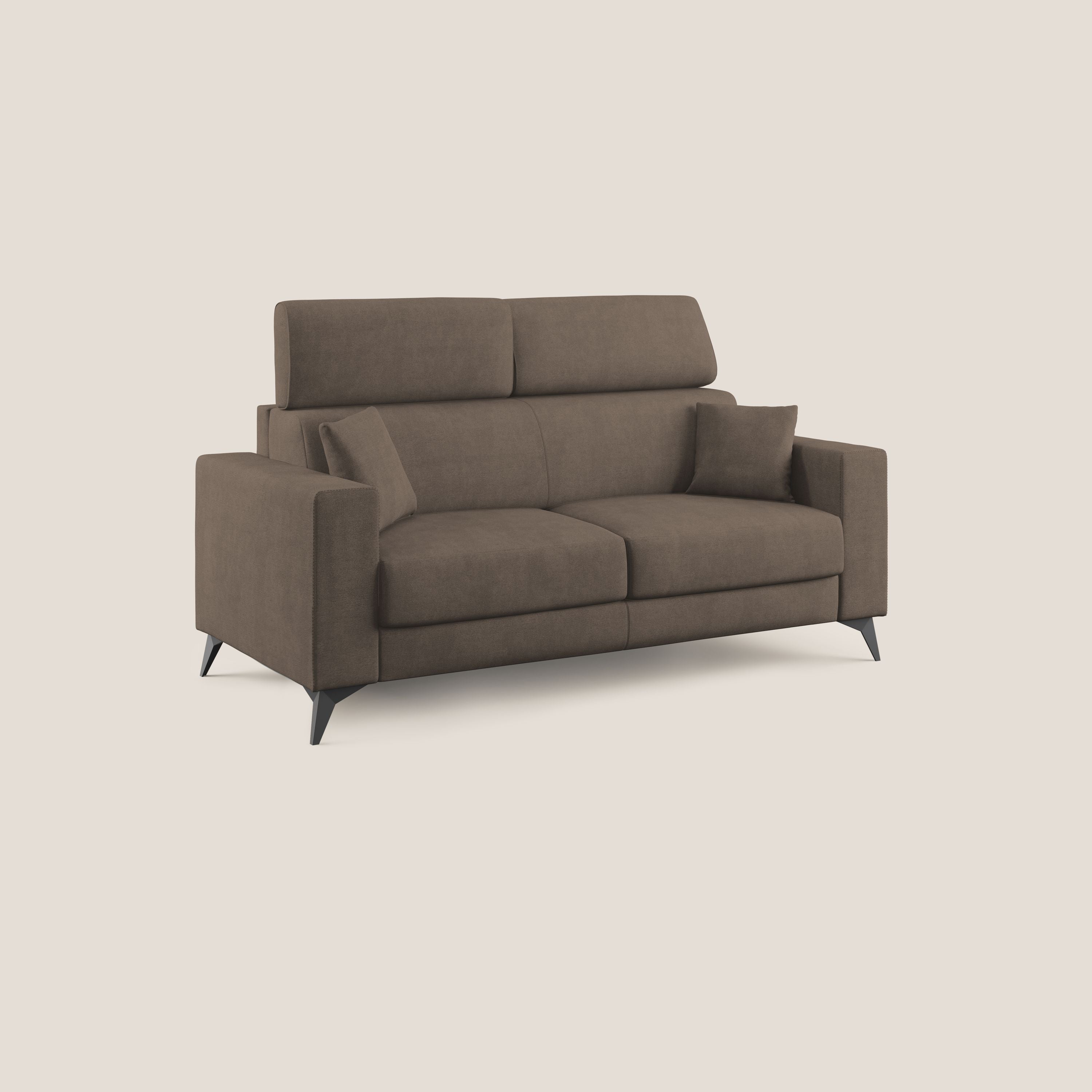 Pegaso divano letto con poggiatesta reclinabili e rivestimento T02 marrone - divani.store