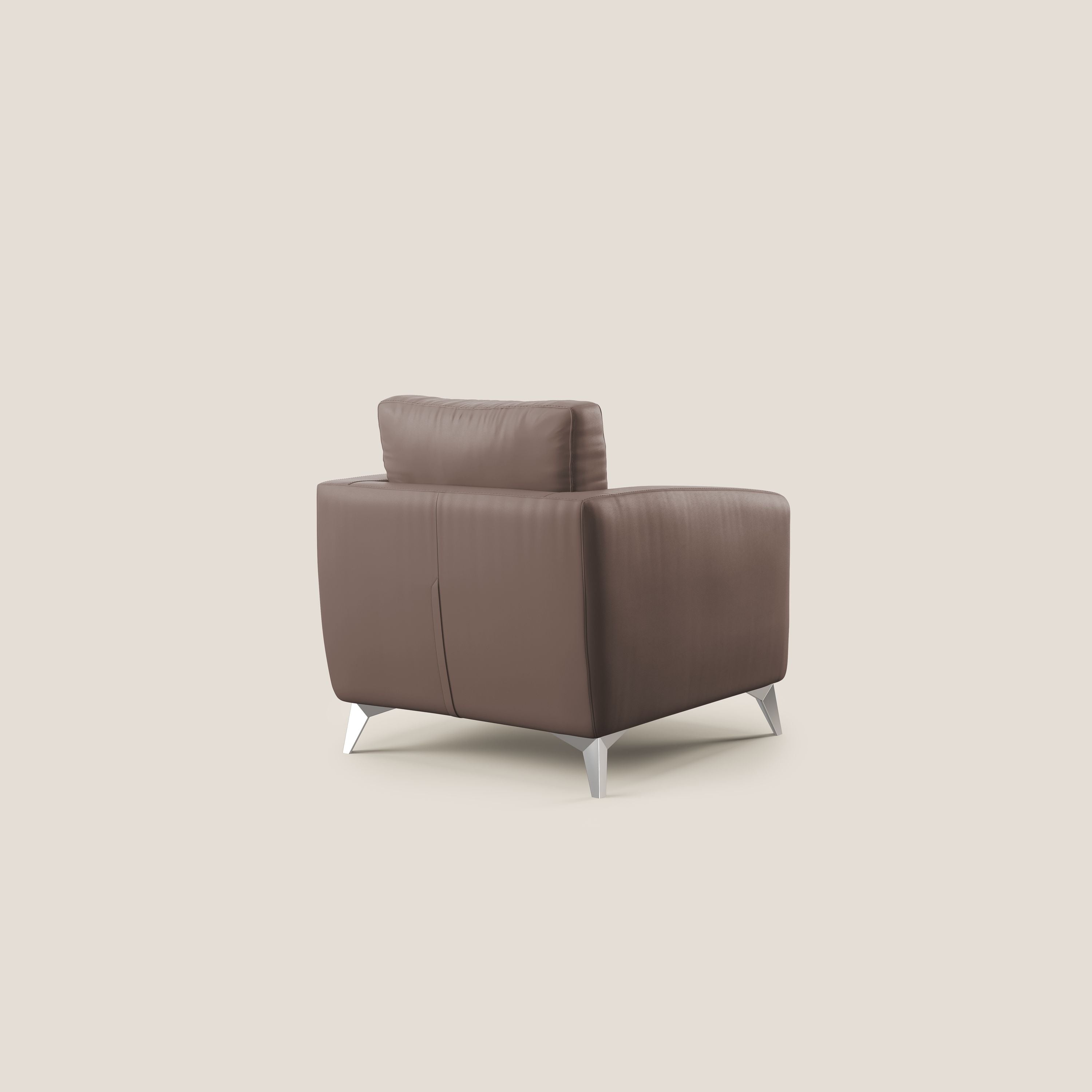 Orione Poltroncina in ecopelle moderna e impermeabile T04 marrone - divani.store