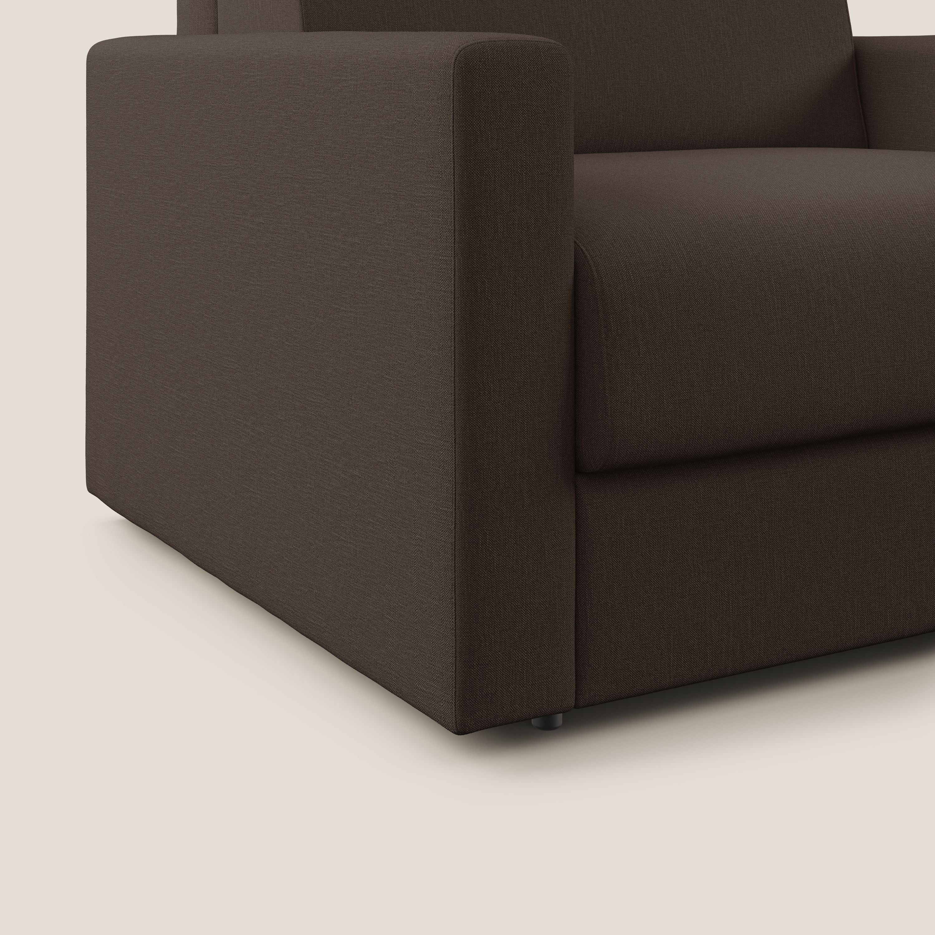 Chris poltrona letto in tessuto impermeabile T13 marrone - divani.store