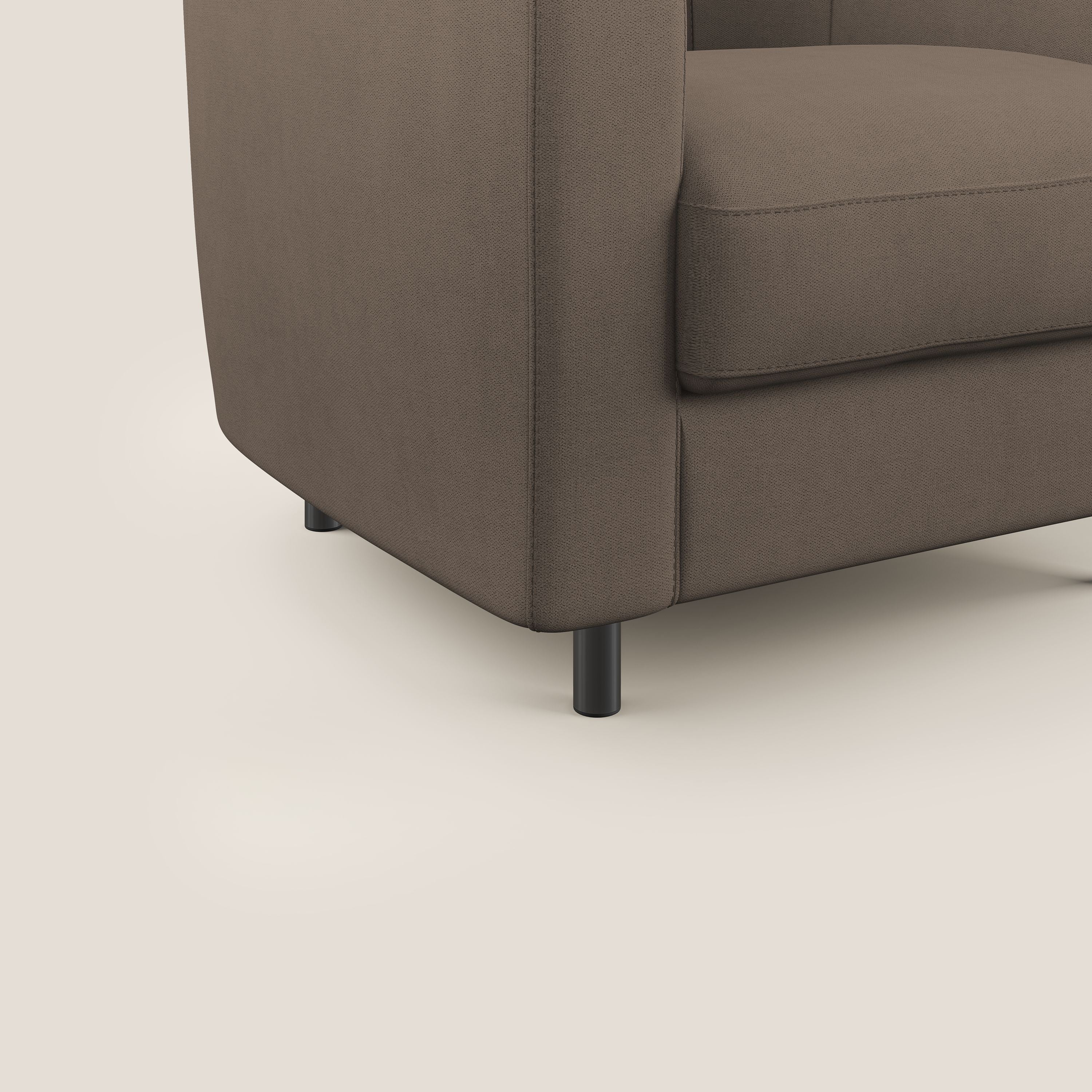 Pandora Poltroncina in tessuto morbido impermeabile T02 marrone - divani.store