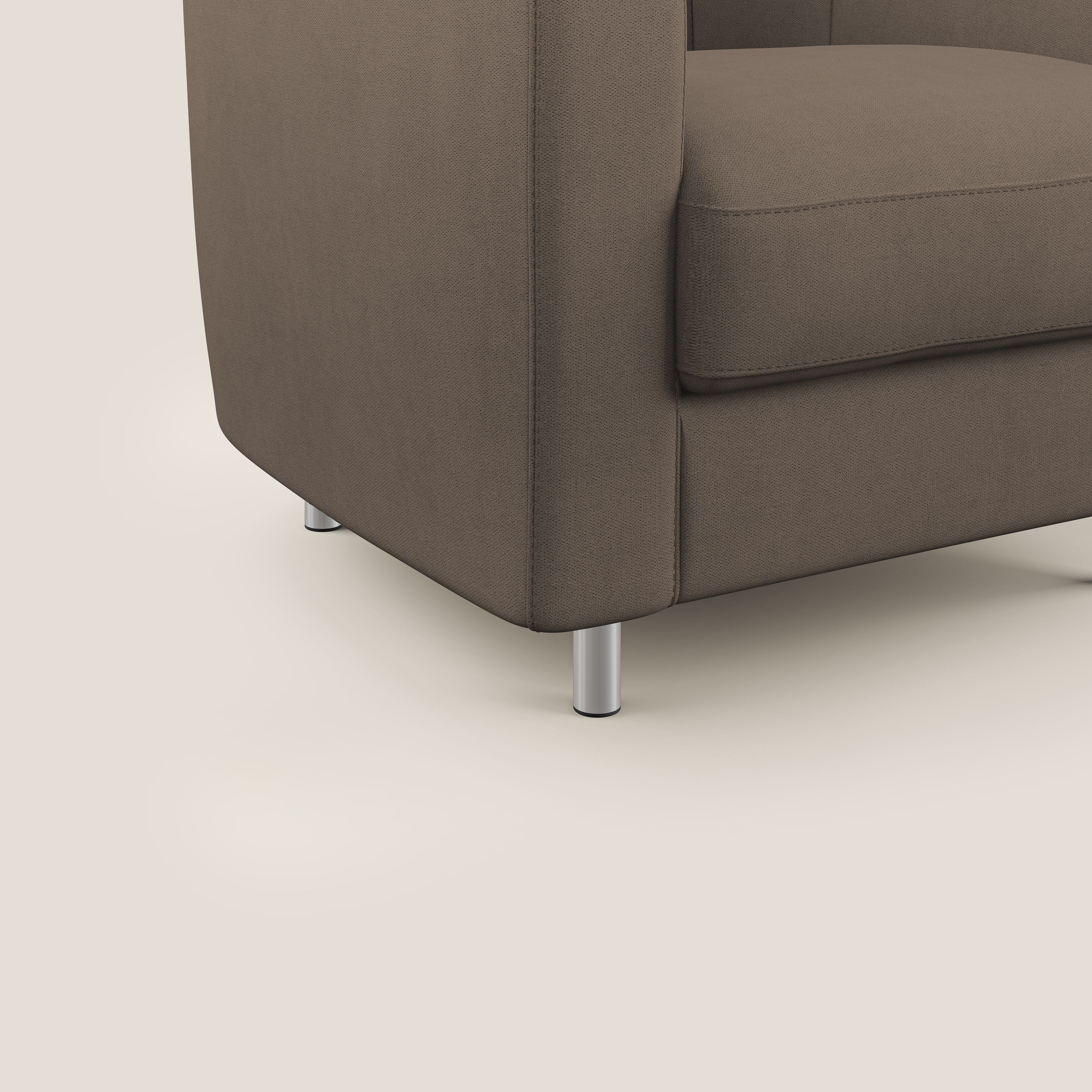 Sally Poltroncina in tessuto morbido impermeabile T02 marrone - divani.store