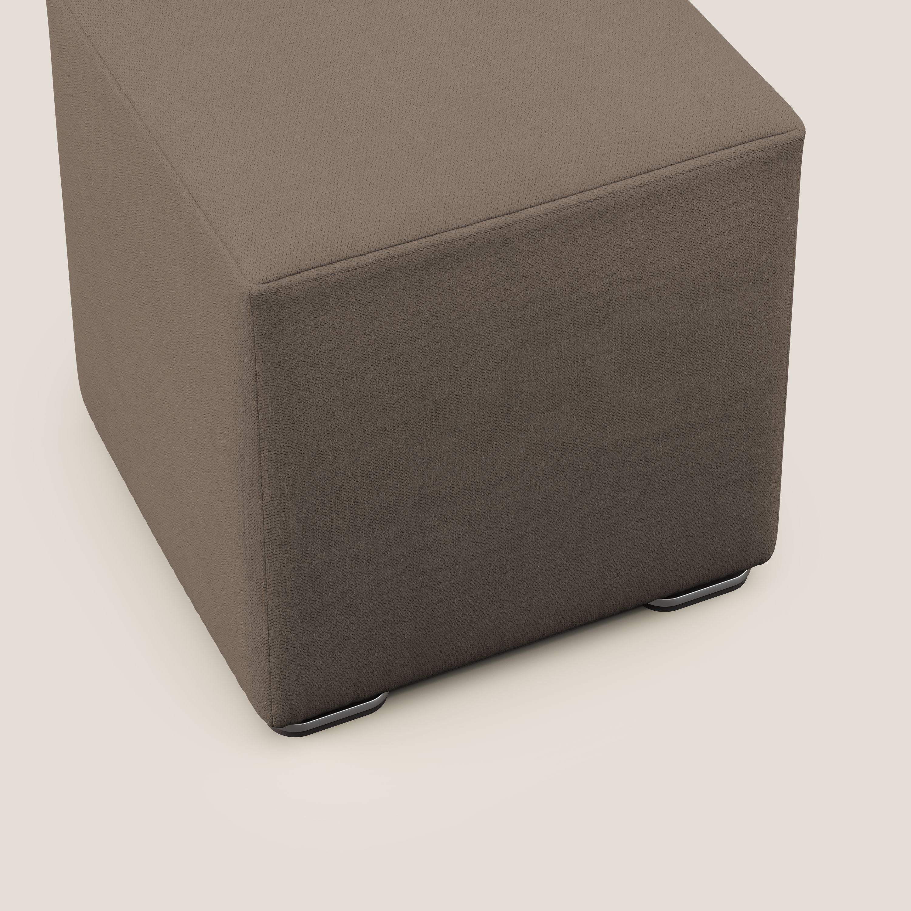 Cube pouf in tessuto morbido impermeabile T02 marrone - divani.store