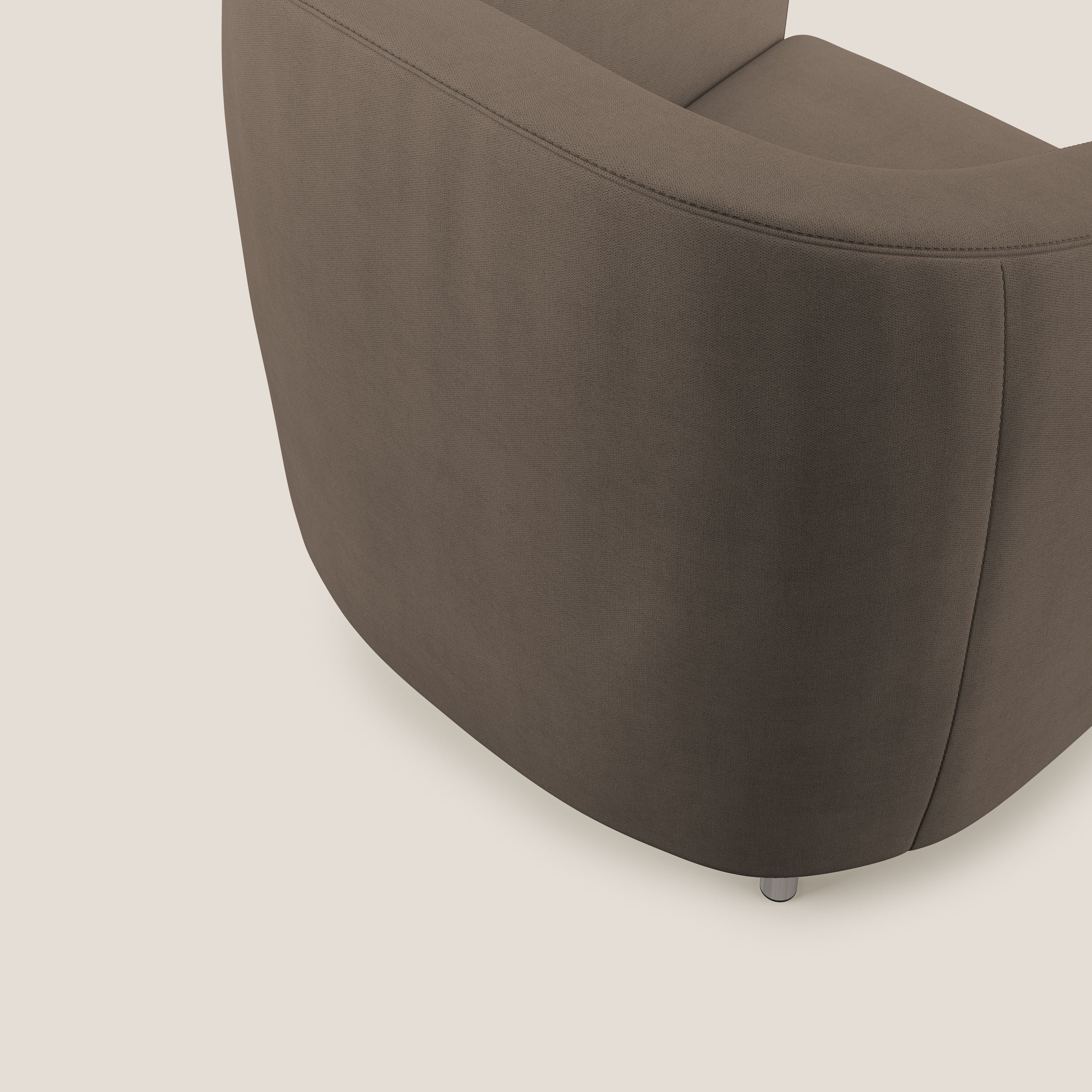 Sally Poltroncina in tessuto morbido impermeabile T02 marrone - divani.store