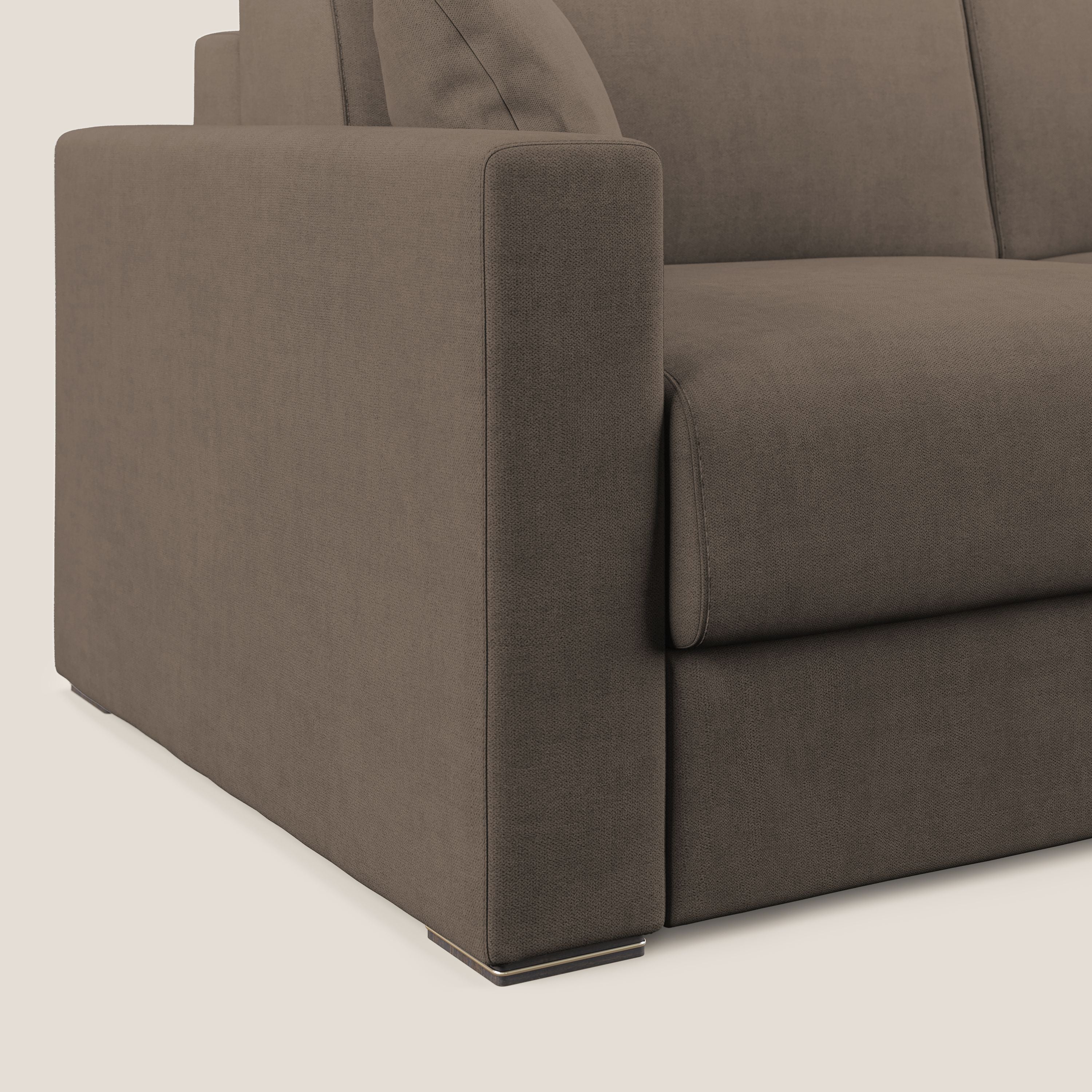 Best Divano letto matrimoniale in tessuto impermeabile T02 marrone - divani.store