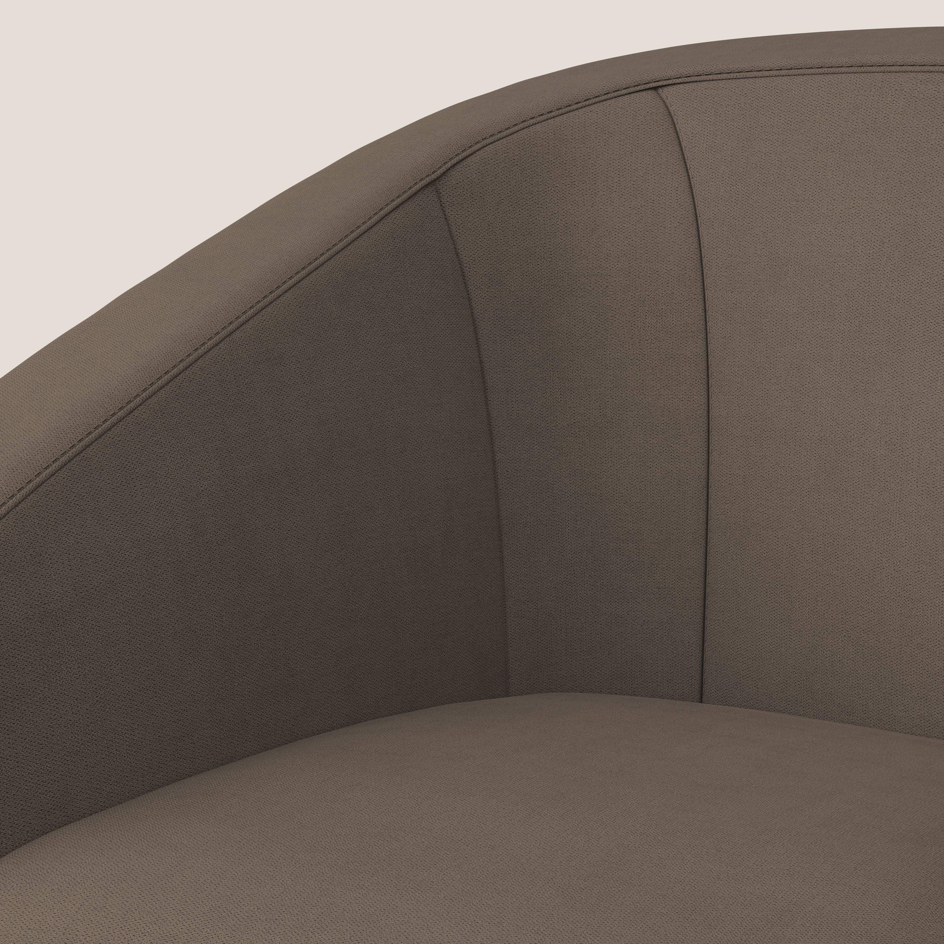 Pandora Poltroncina in tessuto morbido impermeabile T02 marrone - divani.store