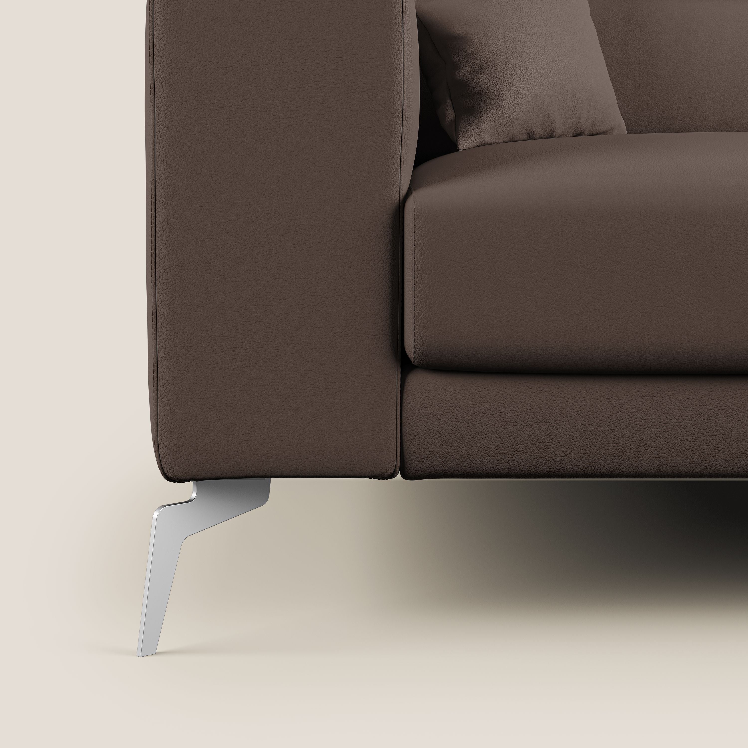 Blade Divano moderno con poggiatesta reclinabili in Ecopelle T04 marrone - divani.store