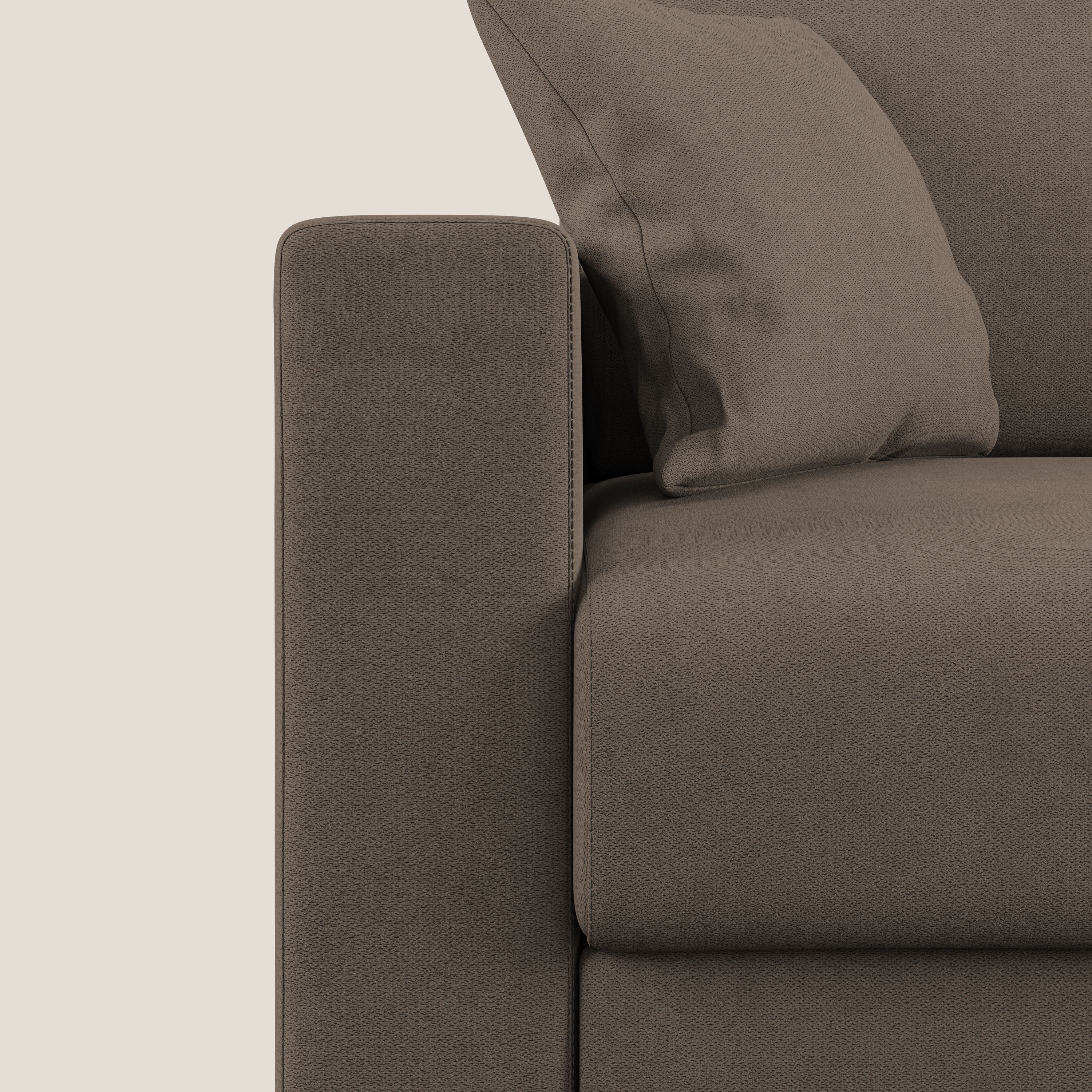 Kafka divano letto matrimoniale in morbido tessuto impermeabile T02 marrone - divani.store