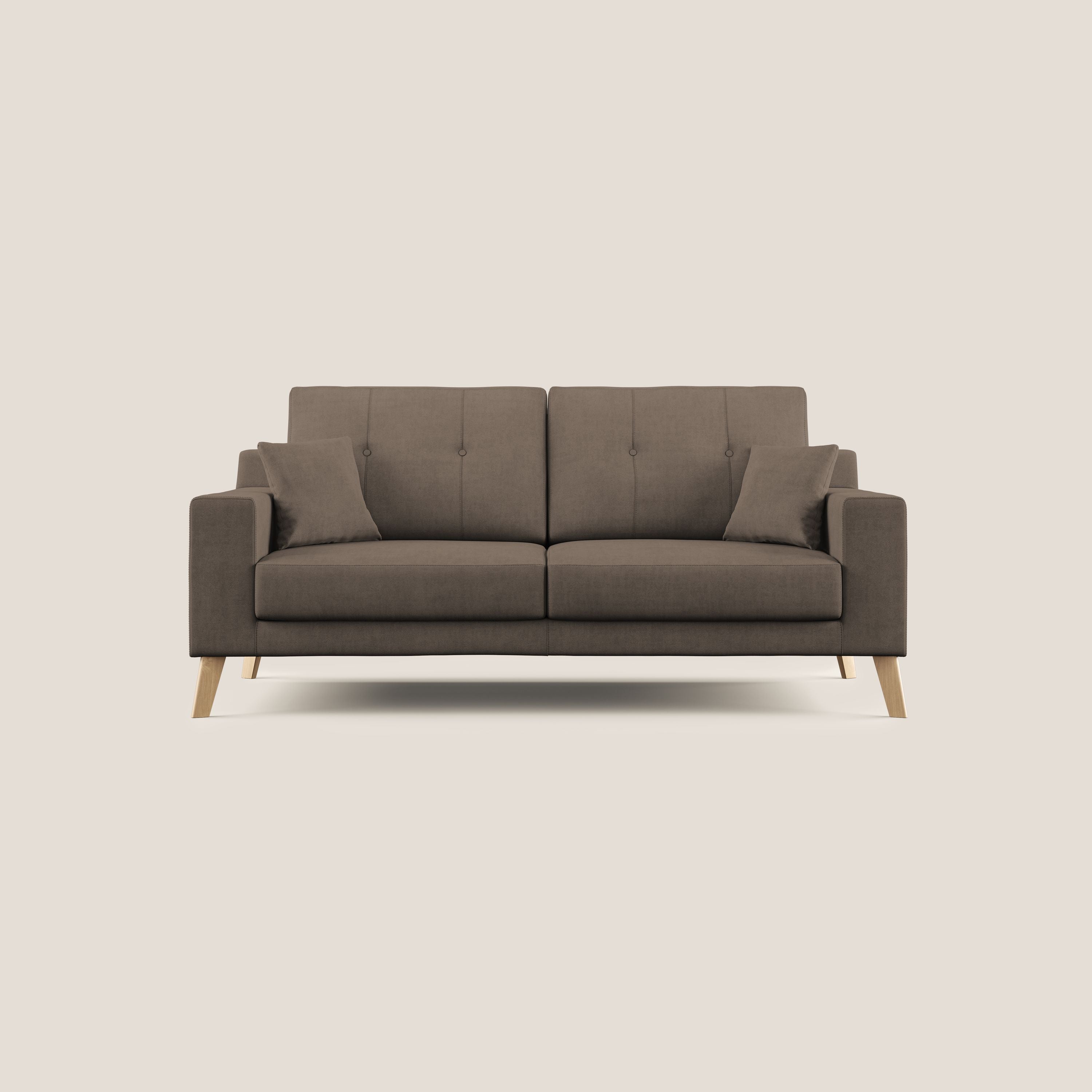 Danish divano moderno in tessuto morbido impermeabile T02 marrone - divani.store