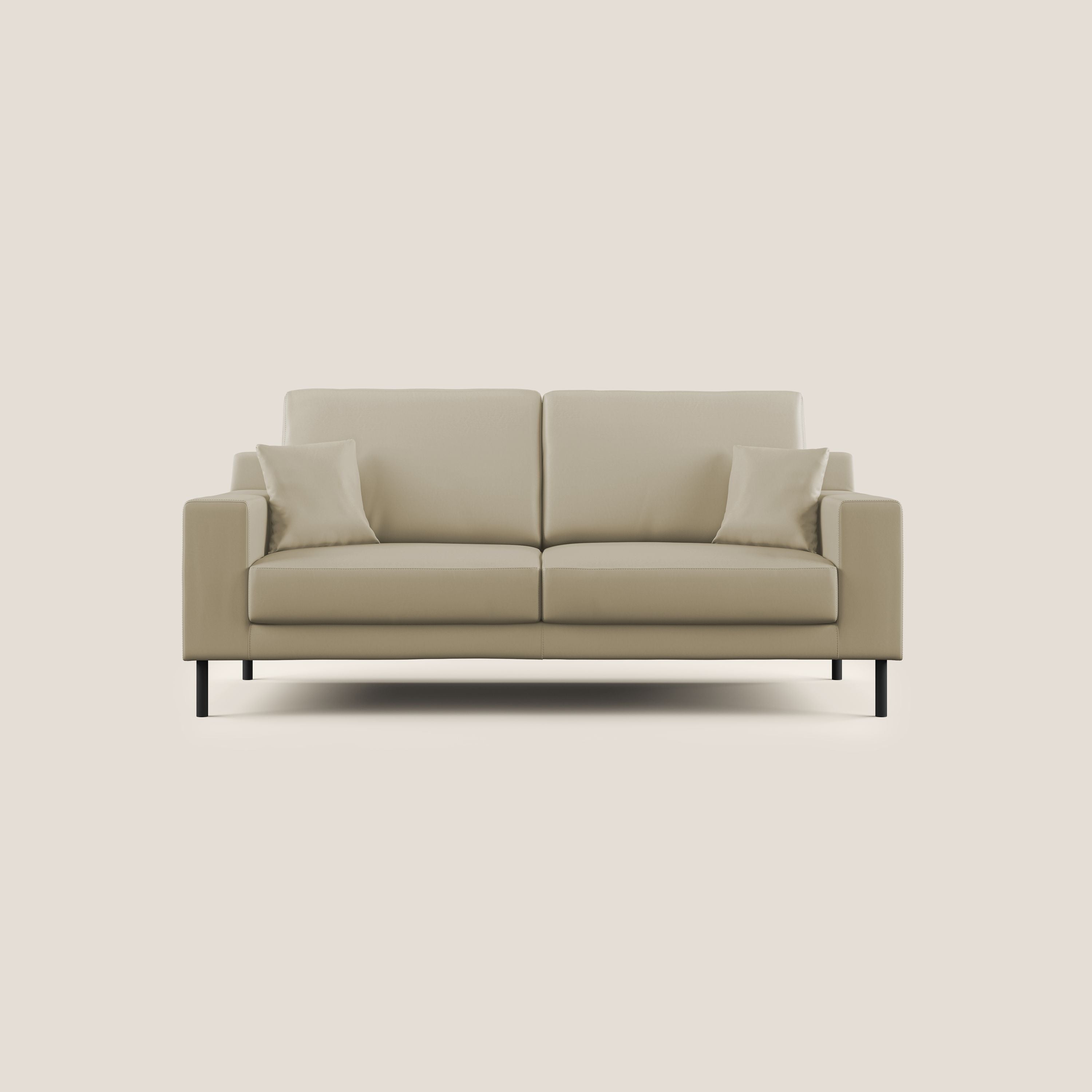 Uranio divano moderno lineare in Ecopelle impermeabile T04 panna - divani.store