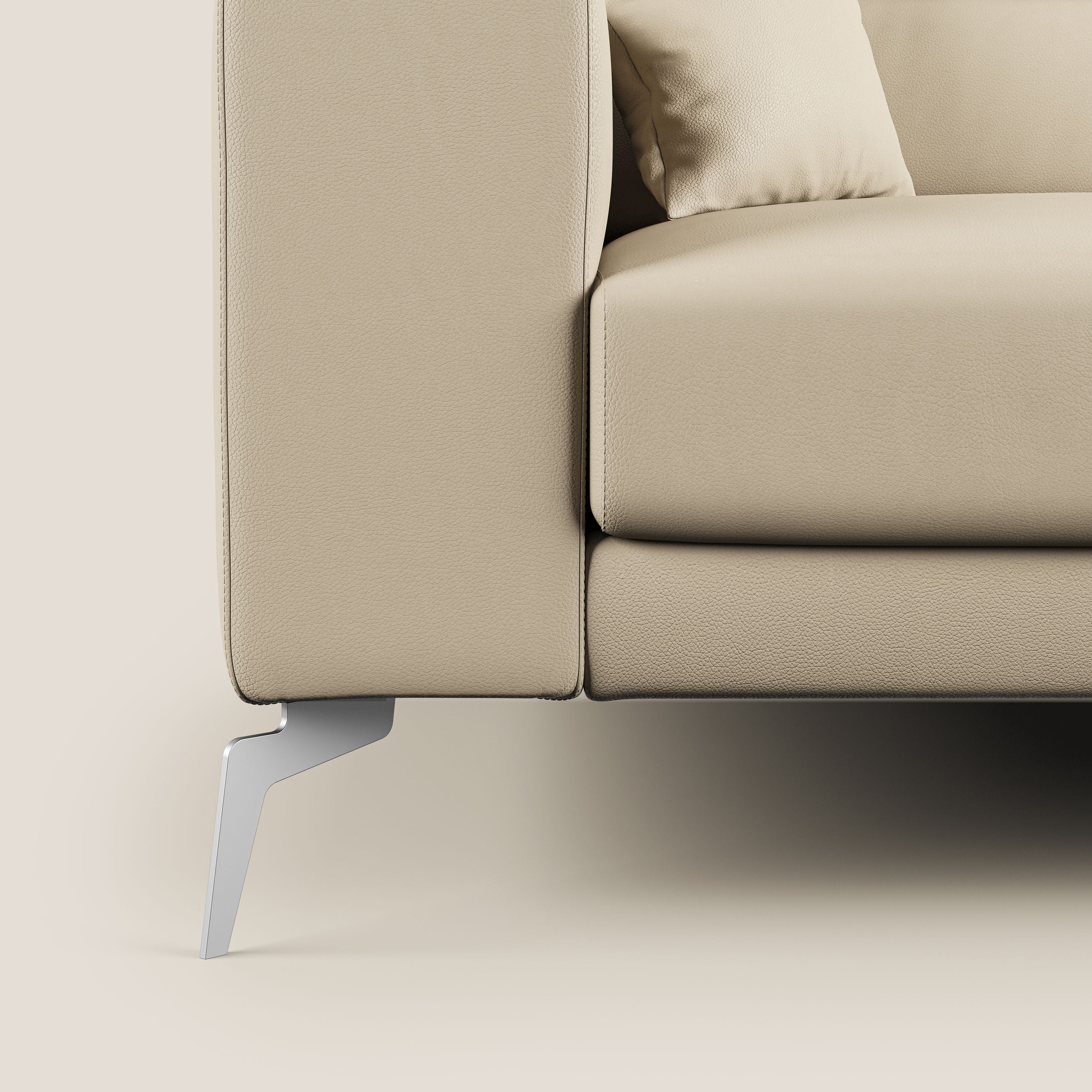 Blade Divano moderno con poggiatesta reclinabili in Ecopelle T04 panna - divani.store