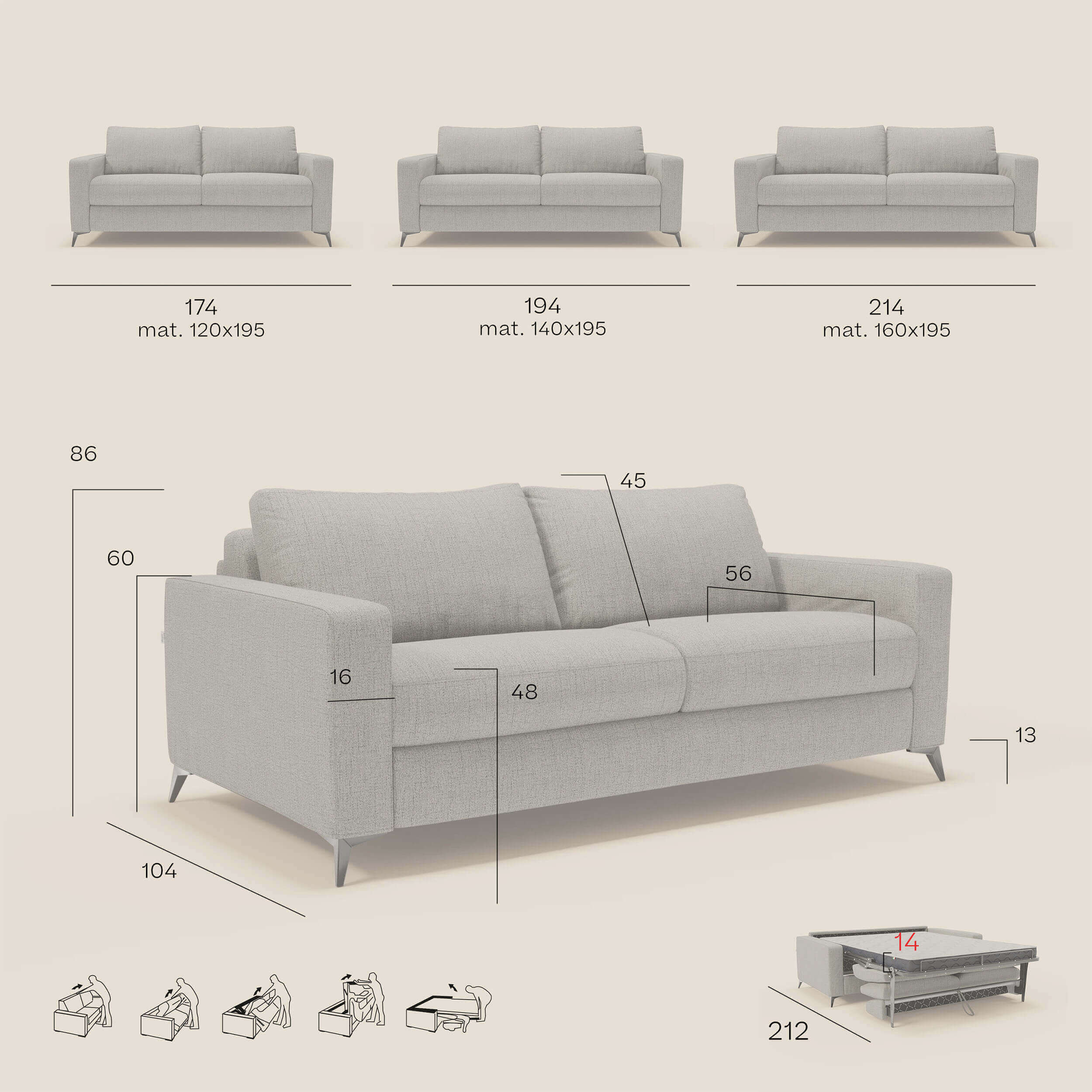 Alaya canapé convertible avec coussins de dossier douillet en tissu imperméable T03 jaune