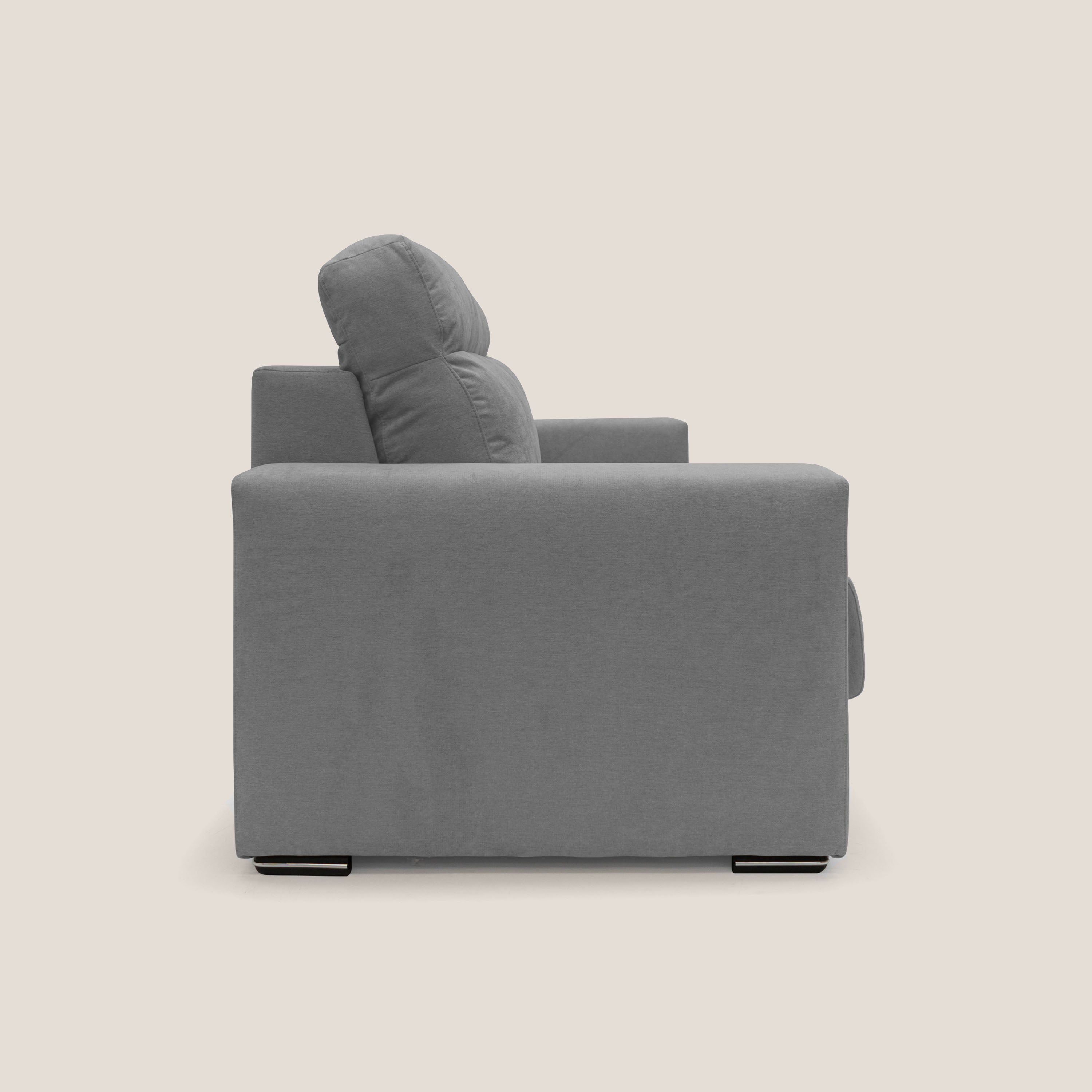 Nikita Divano letto matrimoniale con schienale morbido alto e rivestimento T02 grigio - divani.store