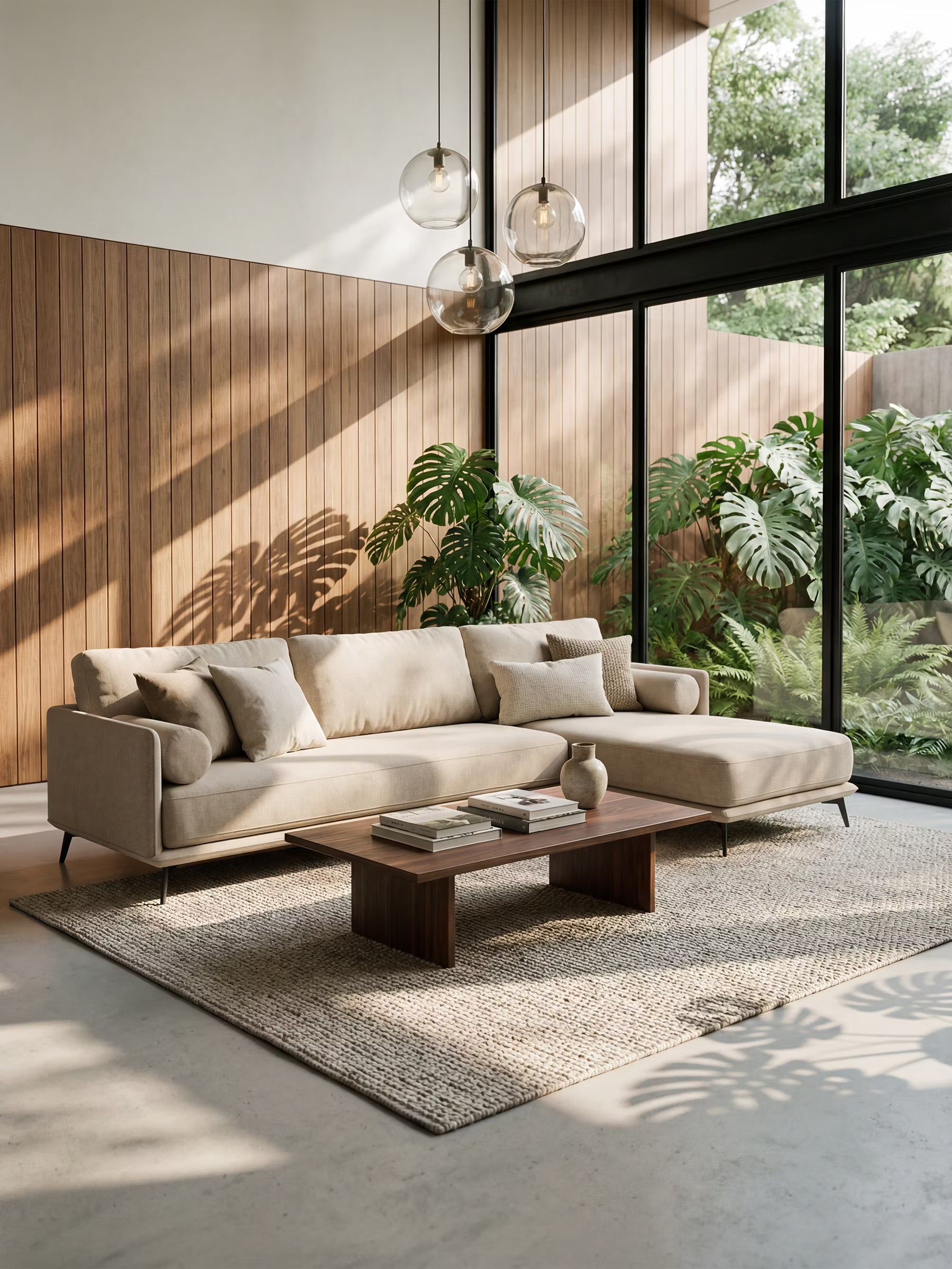 Basalto canapé d'angle moderne avec méridienne et base en métal - dossiers en plumes et tissu détachable T31