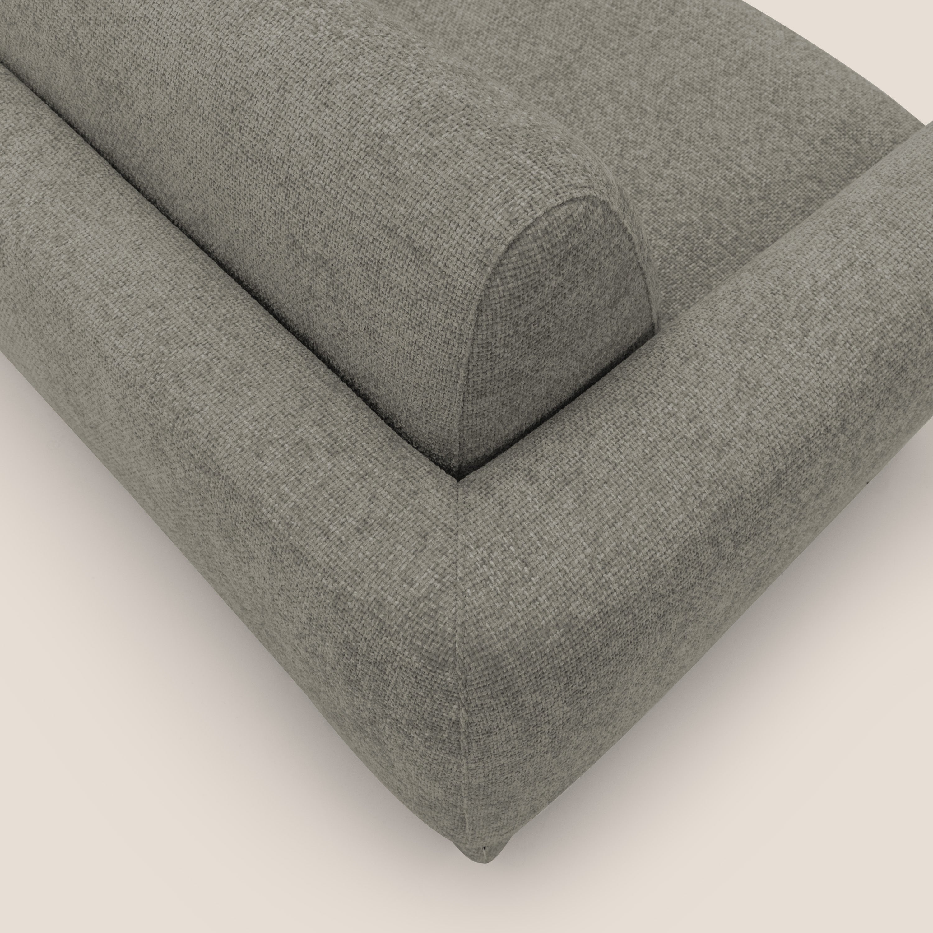 Happy Divano letto matrimoniale con materasso h18 cm in tessuto impermeabile T10 talpa - divani.store