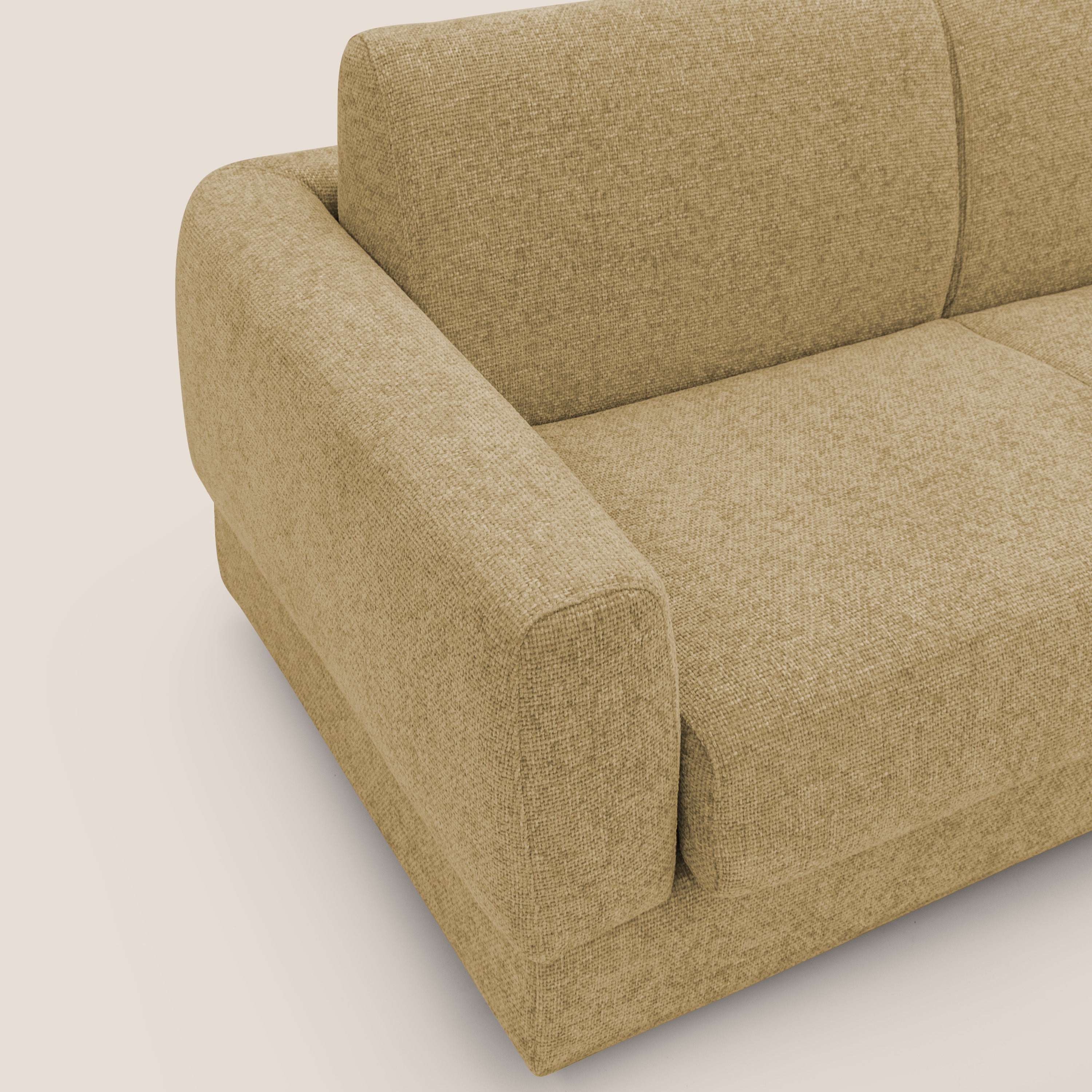 Happy Divano letto matrimoniale con materasso h18 cm in tessuto impermeabile T10 giallo - divani.store