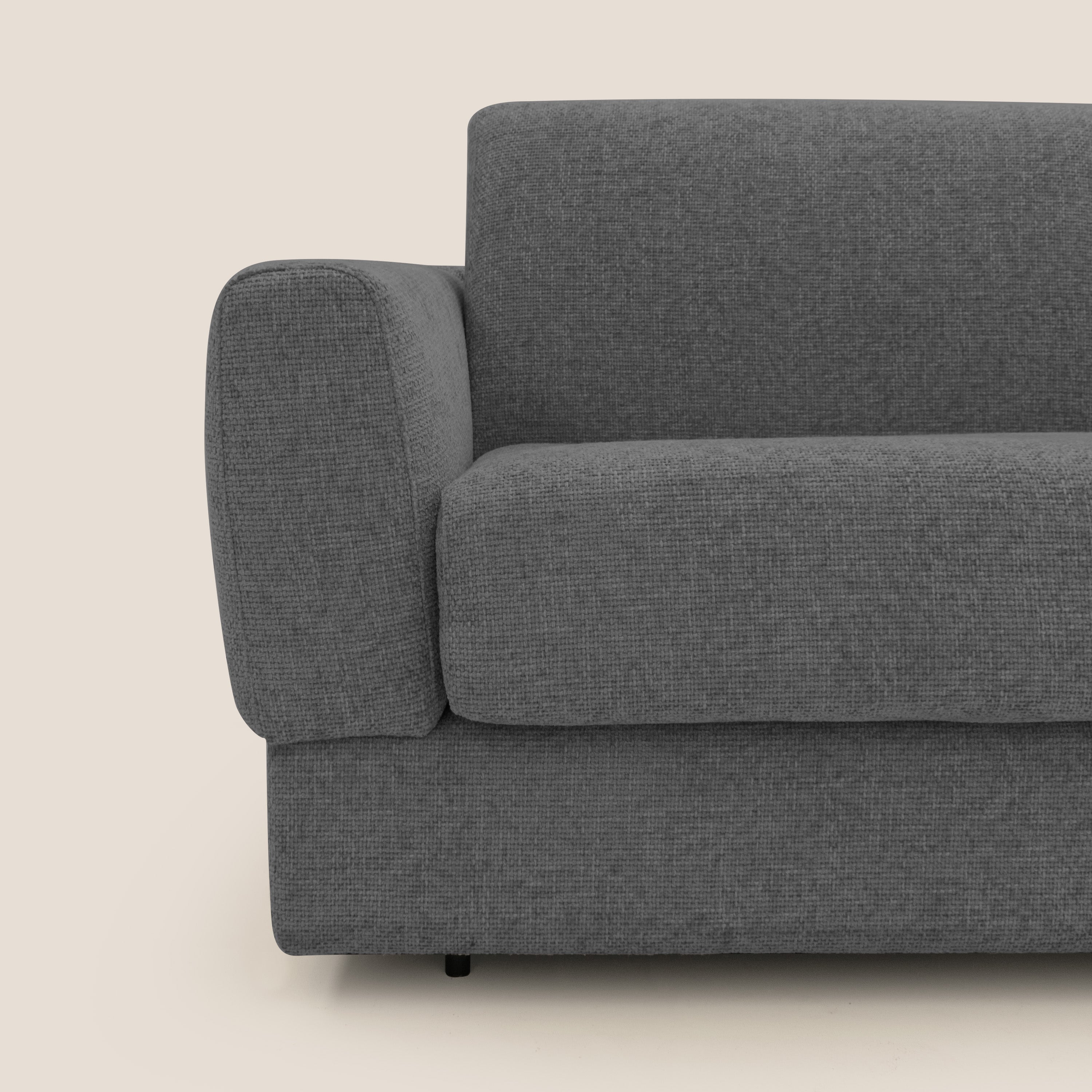 Happy Divano letto matrimoniale con materasso h18 cm in tessuto impermeabile T10 antracite - divani.store