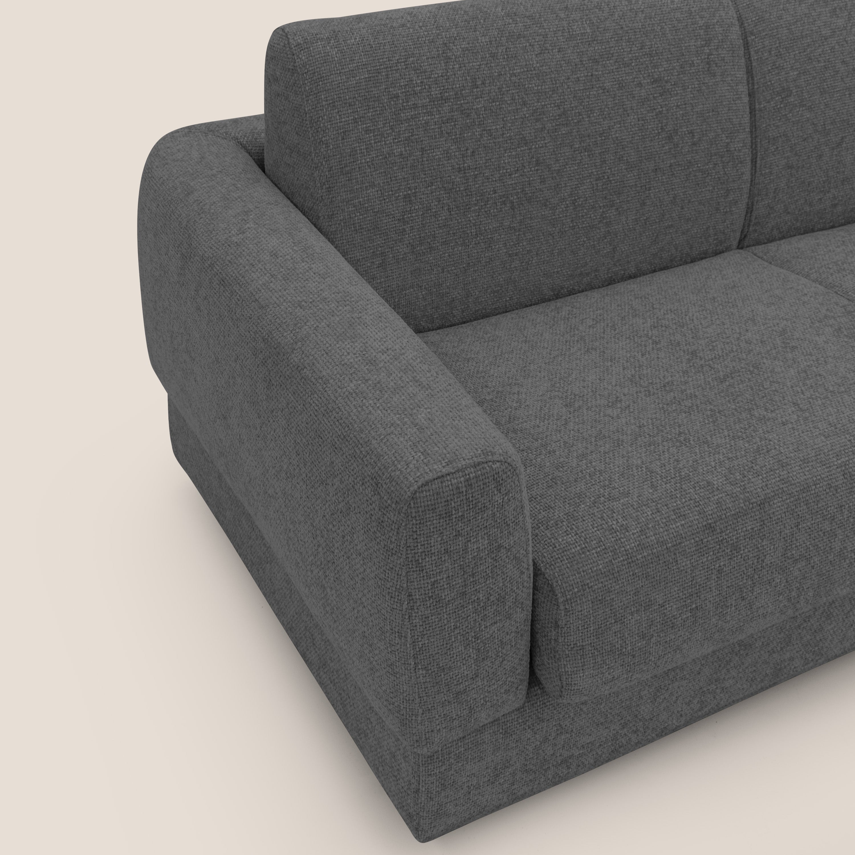 Happy Divano letto matrimoniale con materasso h18 cm in tessuto impermeabile T10 antracite - divani.store