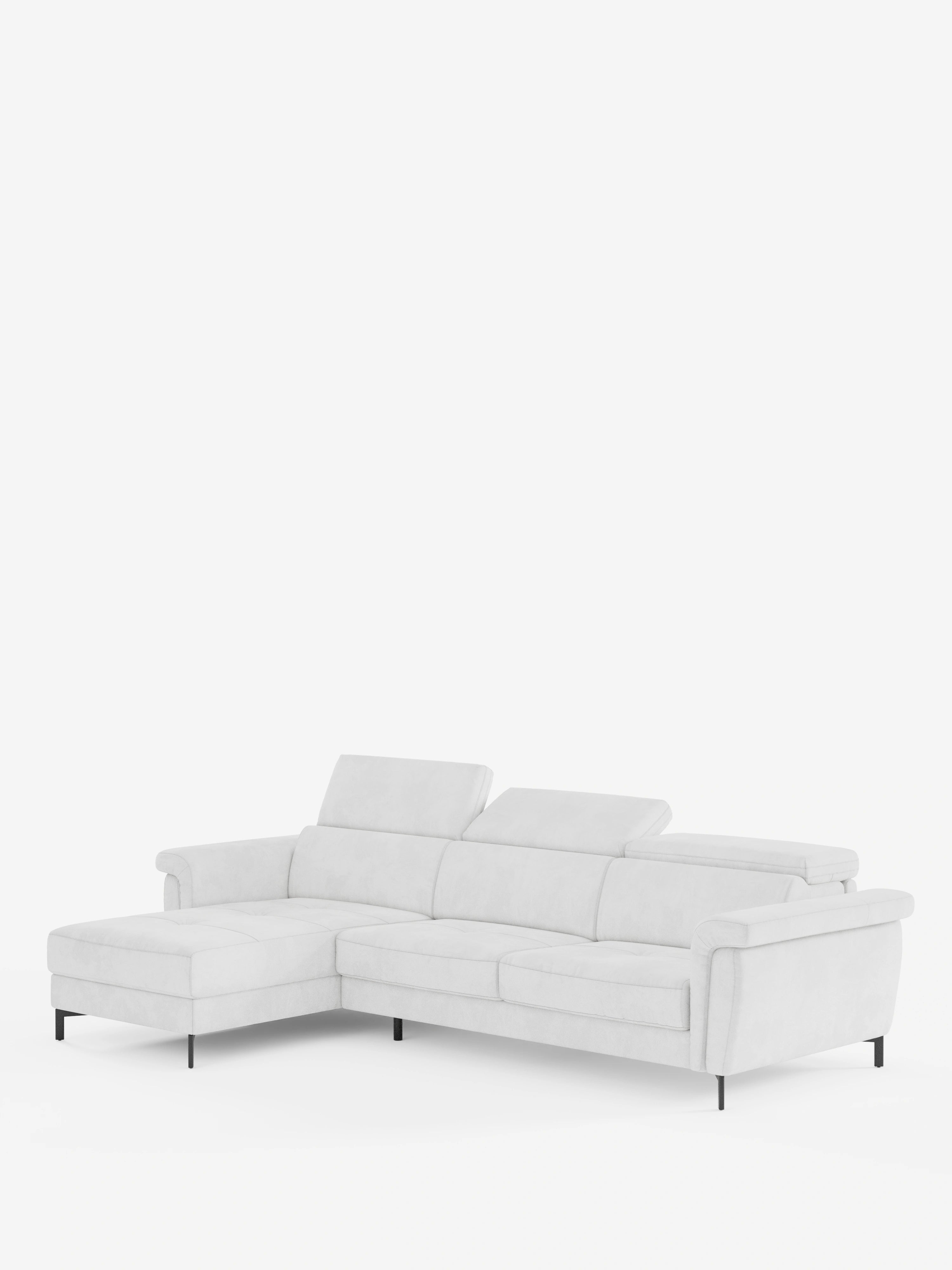 Capri canapé convertible avec méridienne coffre et têtières réglables - Tissu Effet Velours Détachable T30
