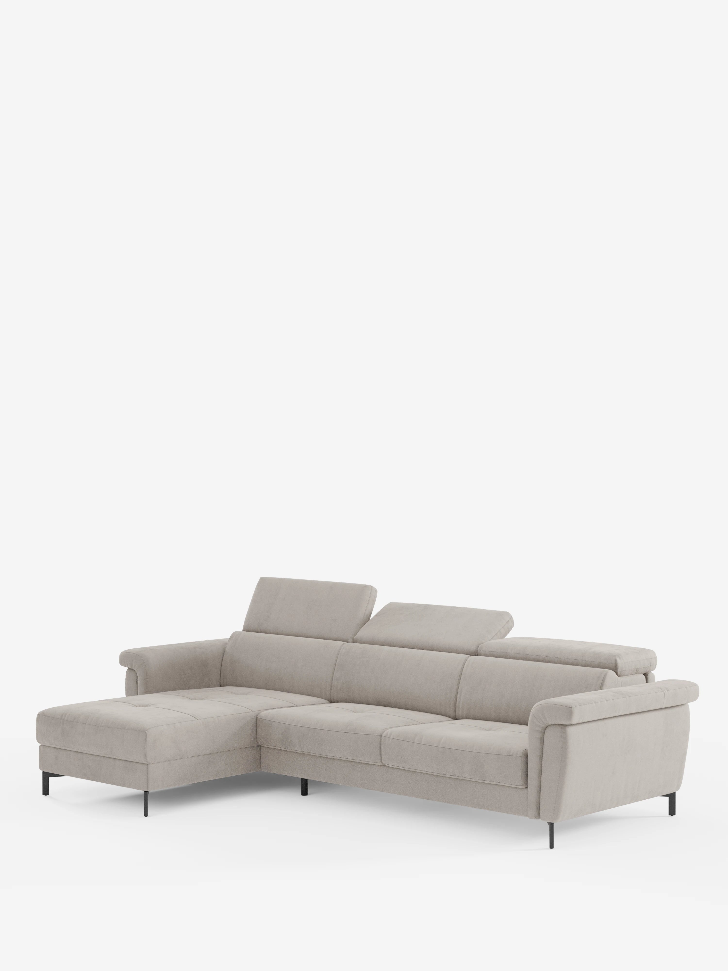 Capri canapé convertible avec méridienne coffre et têtières réglables - Tissu Effet Velours Détachable T30