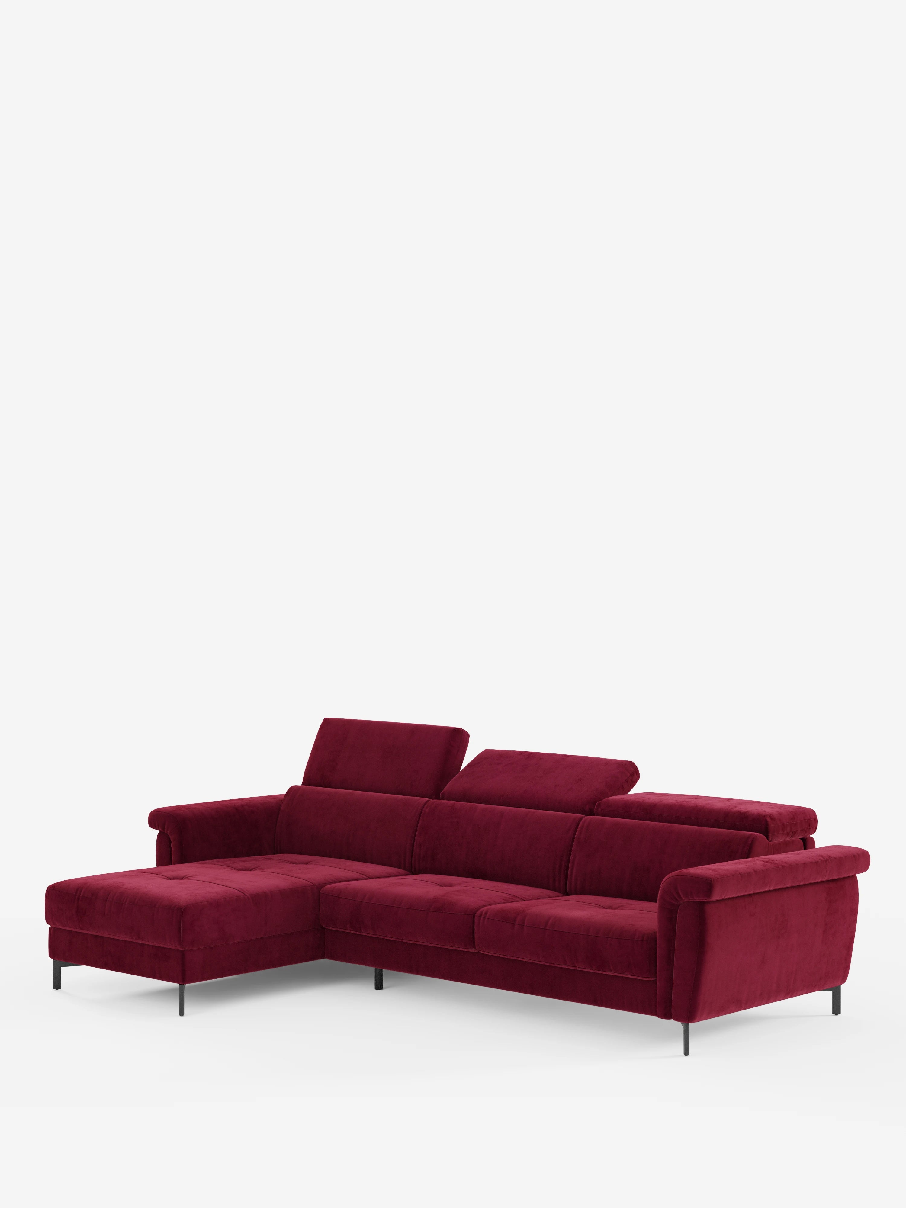 Capri canapé convertible avec méridienne coffre et têtières réglables - Tissu Effet Velours Détachable T30