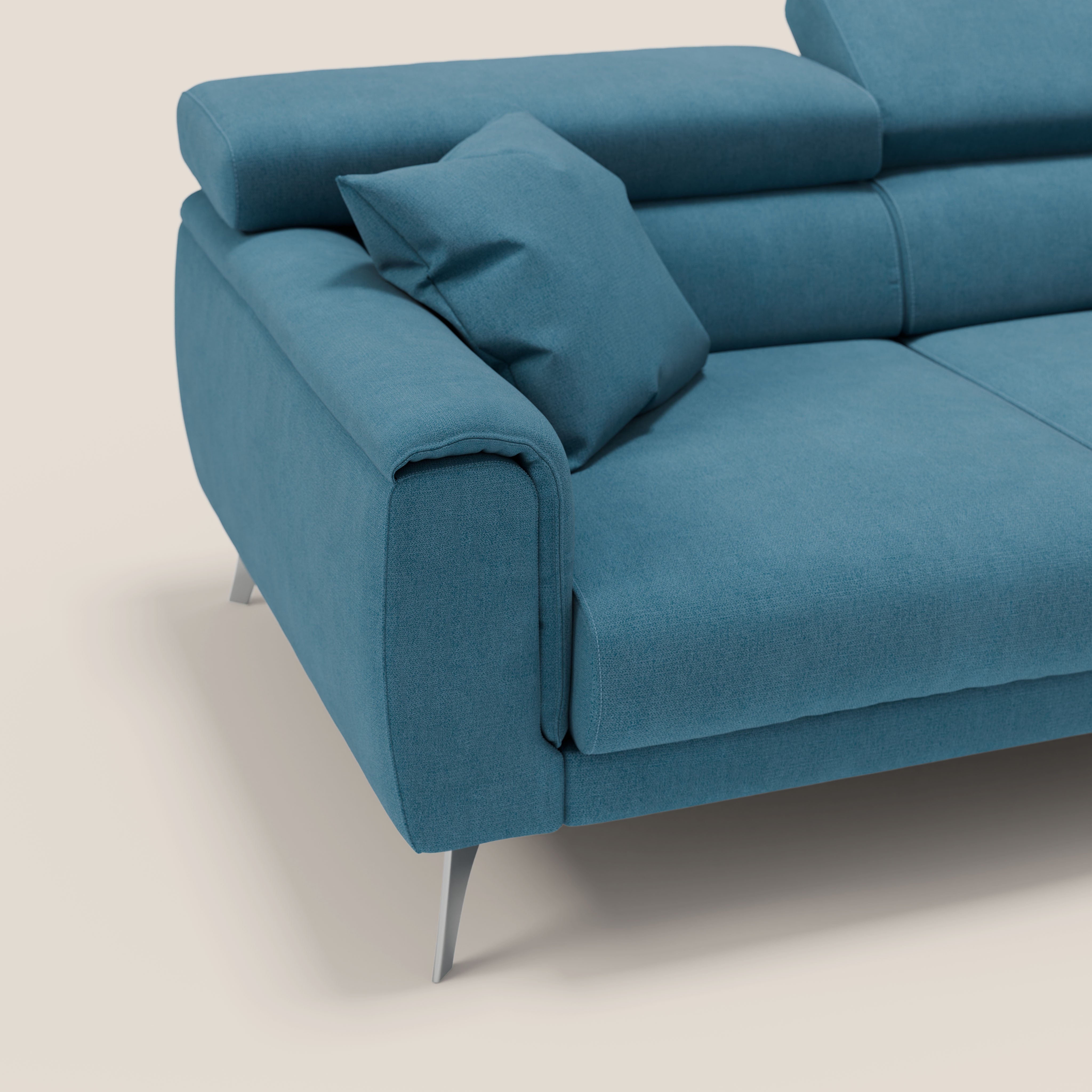 Caravaggio Divano angolare con sedute scorrevoli in tessuto morbido impermeabile T02 - divani.store