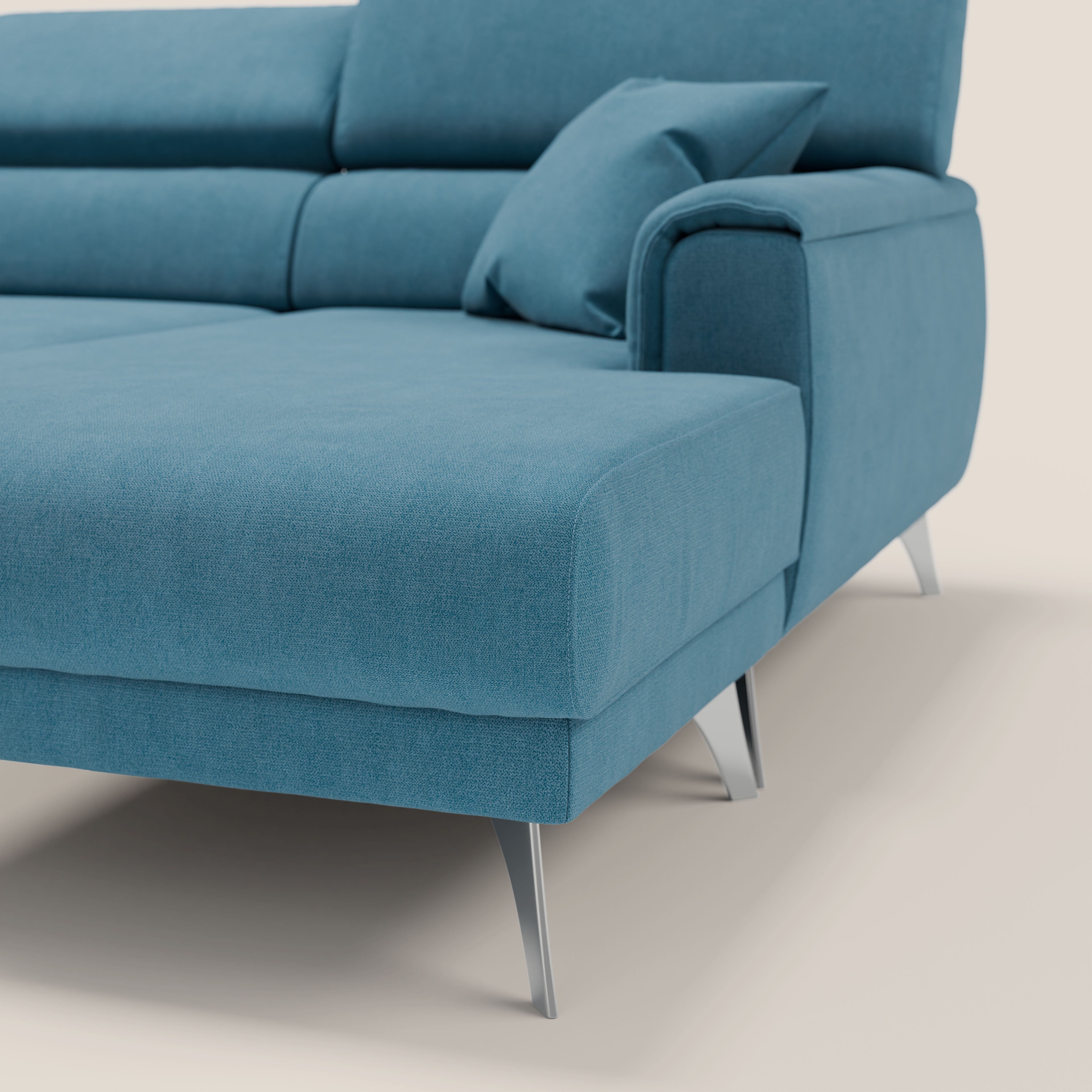 Caravaggio Divano angolare con sedute scorrevoli in tessuto morbido impermeabile T02 - divani.store