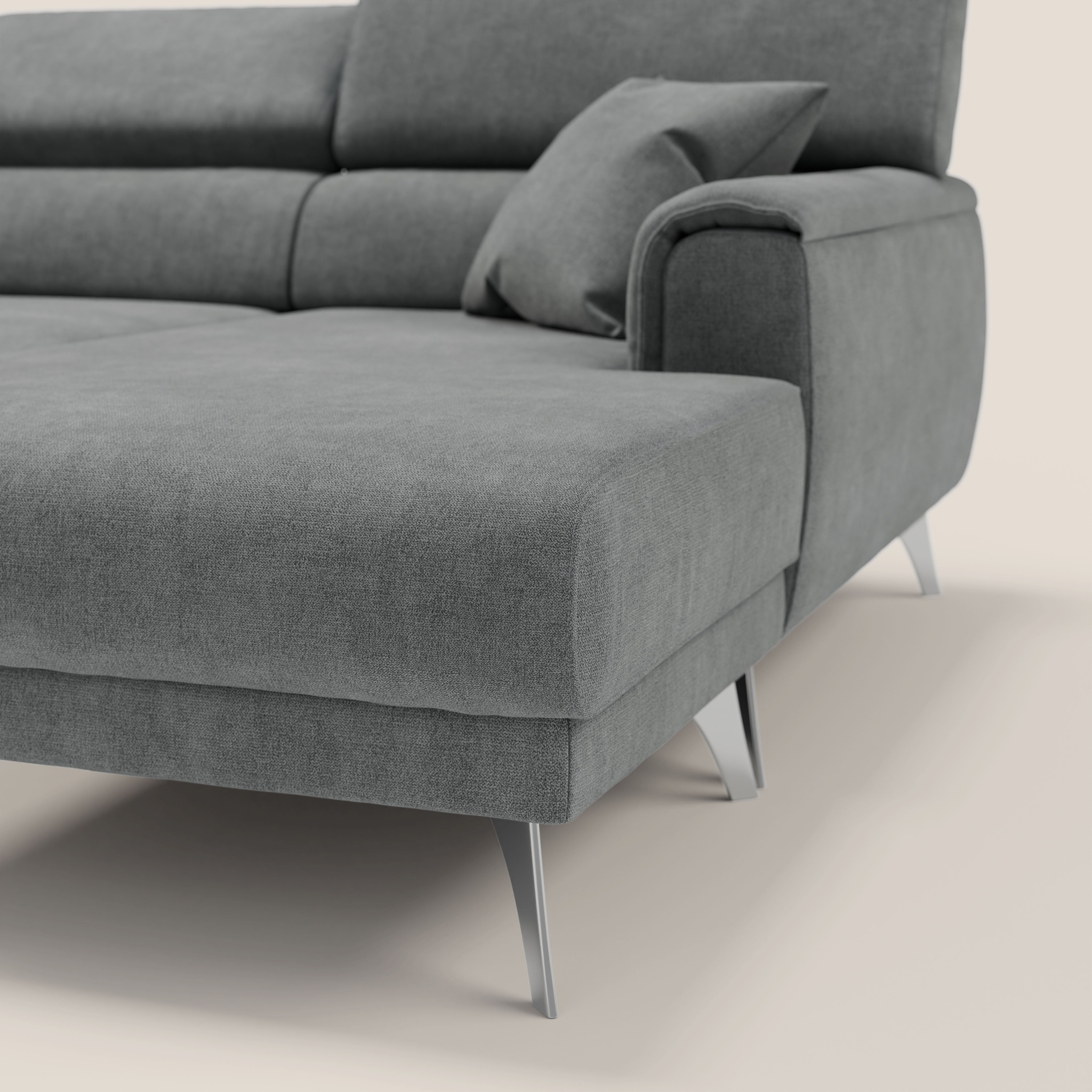 Caravaggio Divano angolare con sedute scorrevoli in tessuto morbido impermeabile T02 - divani.store