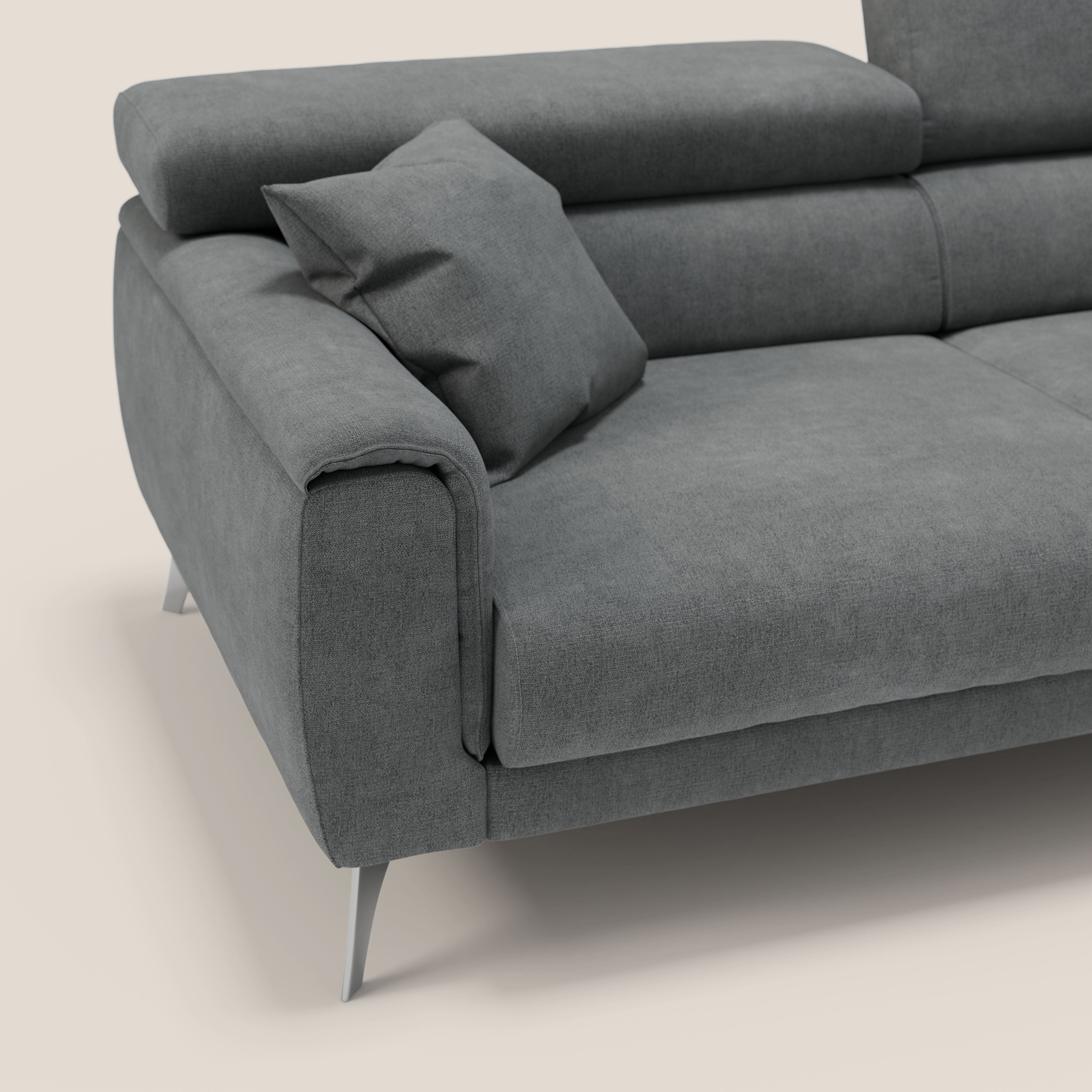 Caravaggio divano con sedute allungabili e poggiatesta reclinabili in tessuto impermeabile T02 - divani.store